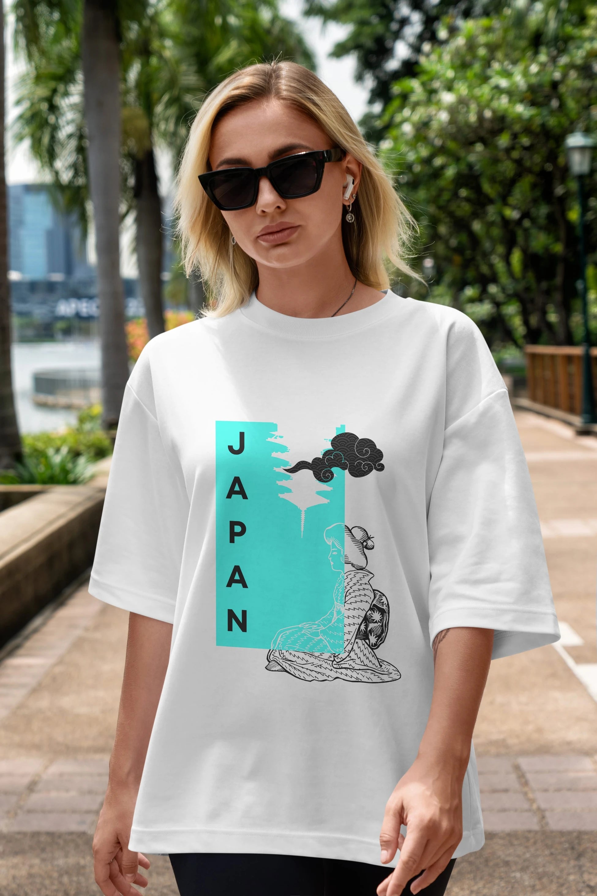 Japan Yazılı Streetwear Ön Baskılı Oversize t-shirt Erkek Kadın Unisex