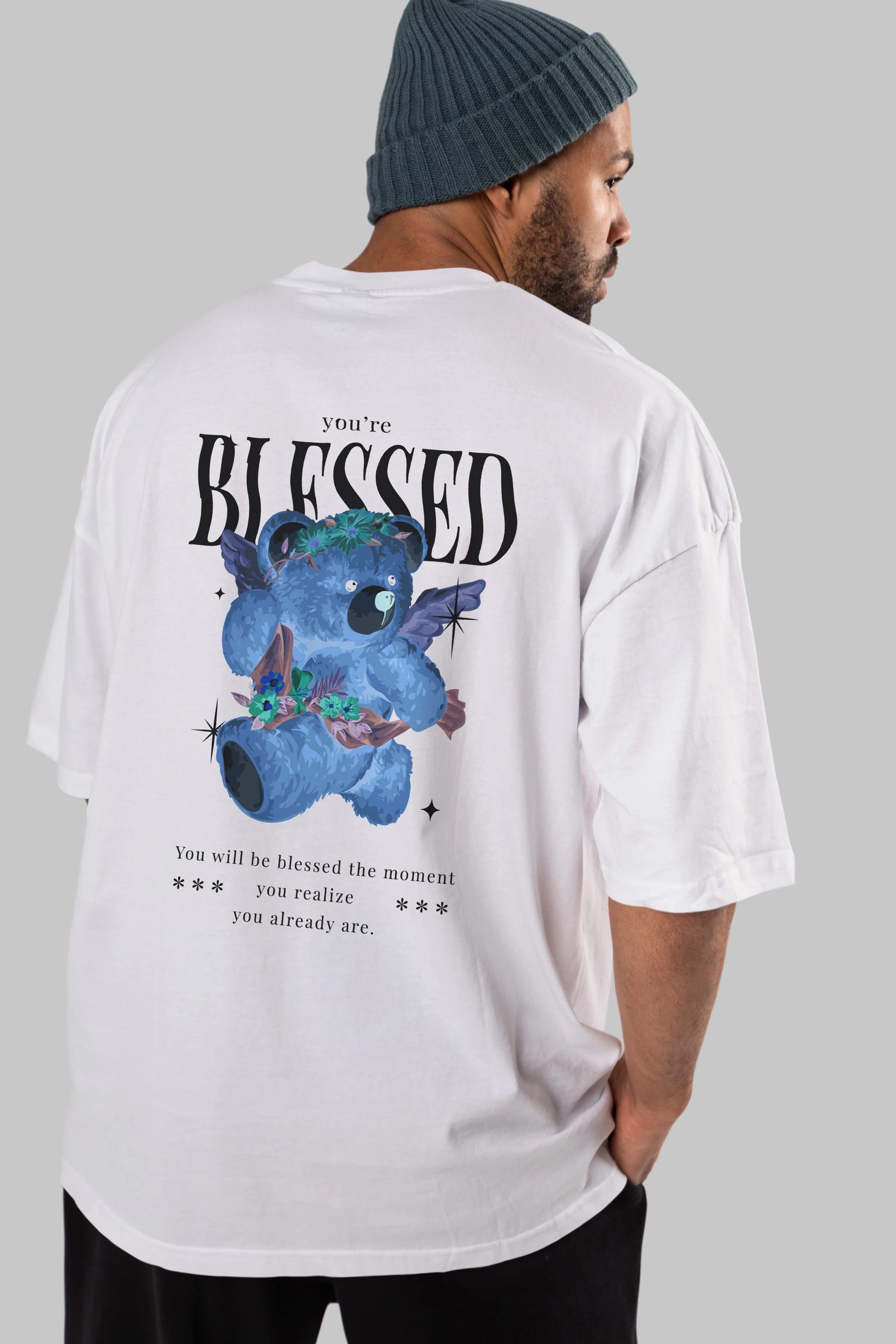 You are Blessed Bear Arka Baskılı Oversize t-shirt Erkek Kadın Unisex
