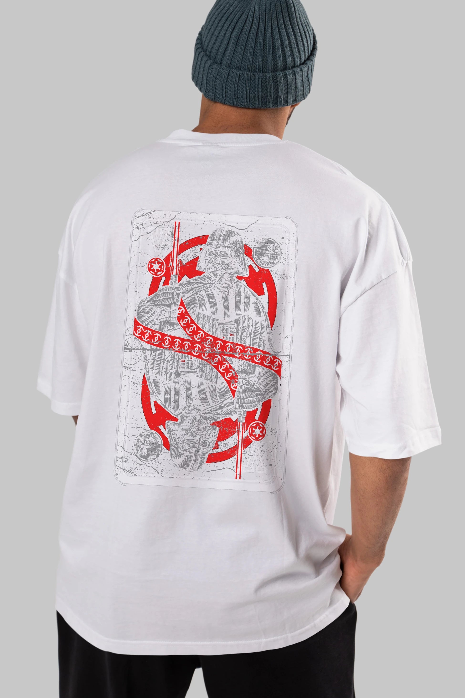 King Of The Darkside Arka Baskılı Oversize t-shirt Erkek Kadın Unisex %100 Pamuk