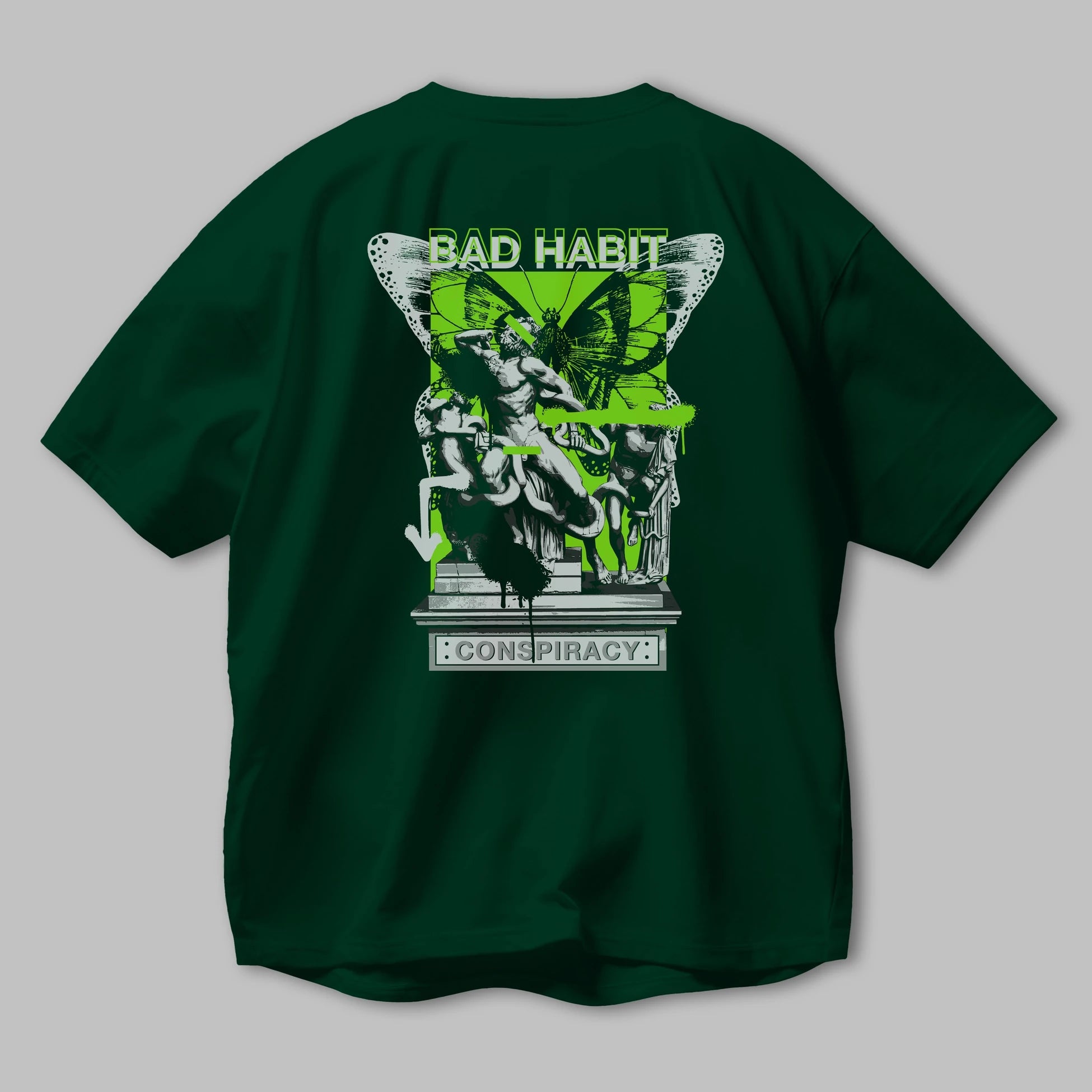 Bad Habit Arka Baskılı Oversize t-shirt Erkek Kadın Unisex