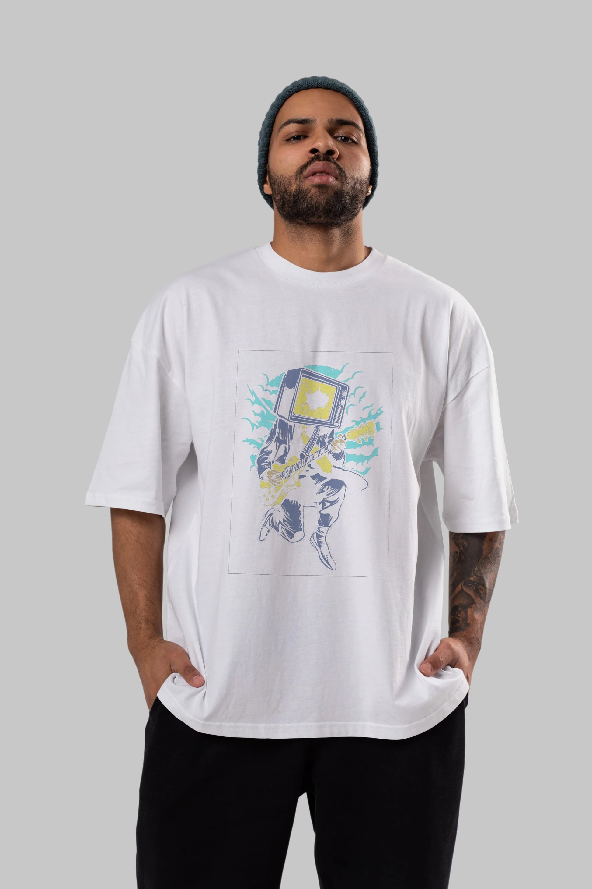 Death Rock Ön Baskılı Oversize t-shirt Erkek Kadın Unisex %100 Pamuk tişort