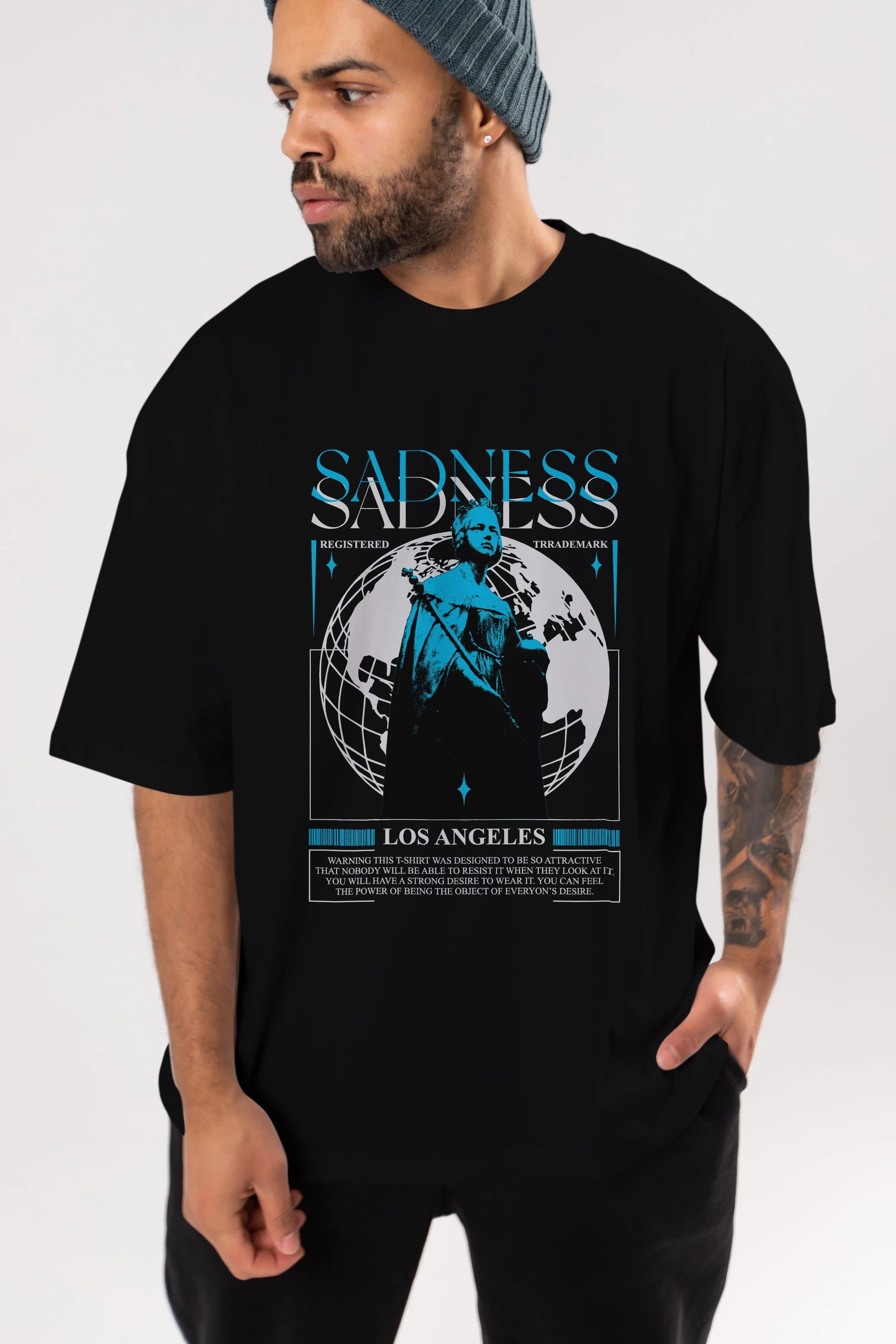 Sadness Los Angeles Ön Baskılı Oversize t-shirt Erkek Kadın Unisex