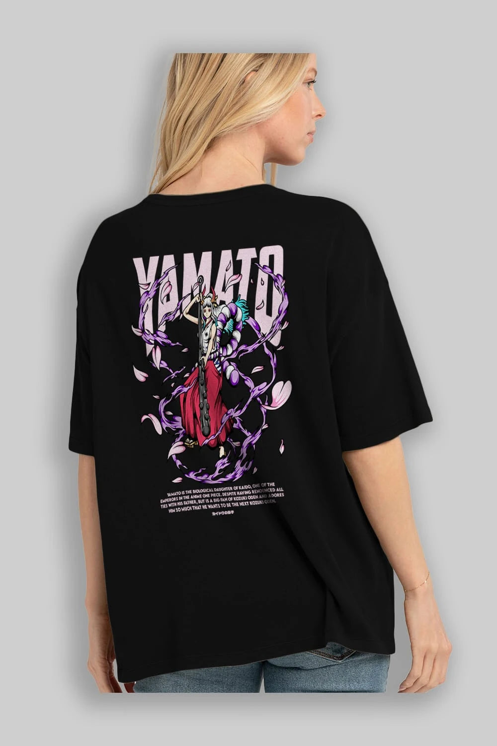 Yamato Anime Arka Baskılı Oversize t-shirt Erkek Kadın Unisex