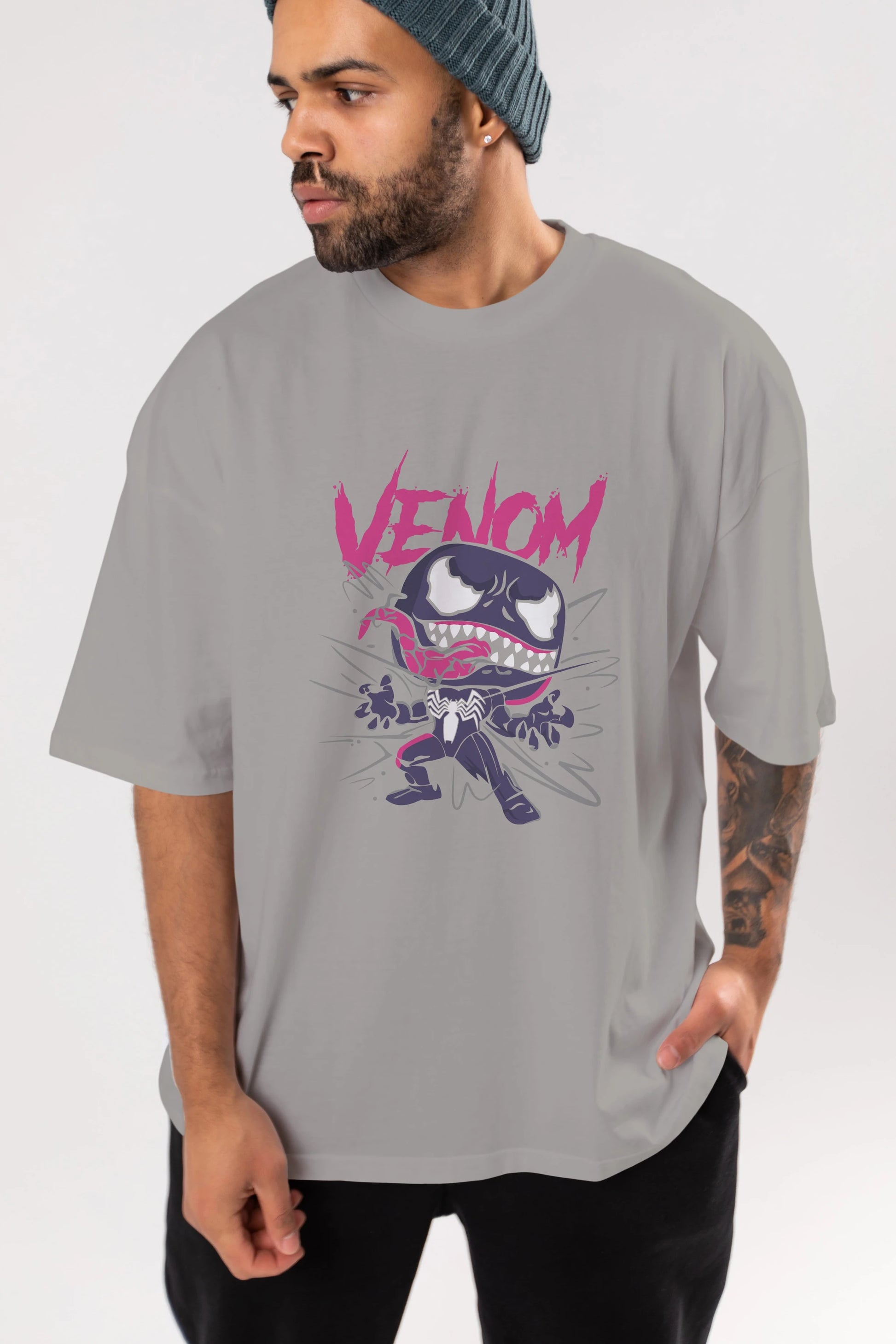 Venom (20) Ön Baskılı Oversize t-shirt Erkek Kadın Unisex %100 Pamuk Bisiklet Yaka tişort