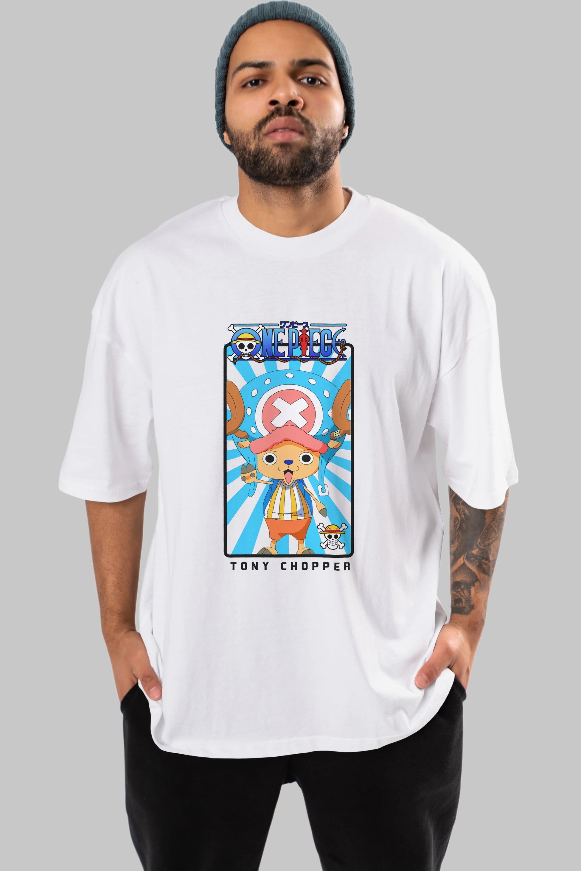 Chopper Anime Ön Baskılı Oversize t-shirt Erkek Kadın Unisex