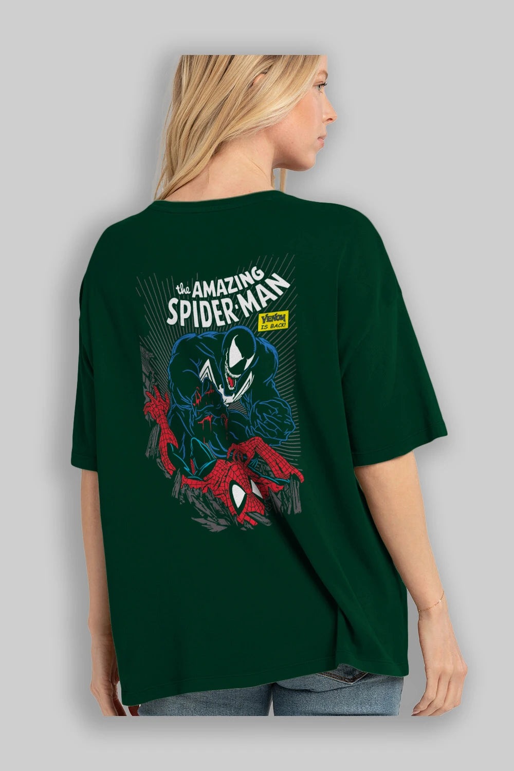 Venom (19) Arka Baskılı Oversize t-shirt Erkek Kadın Unisex %100 Pamuk Bisiklet Yaka tişort