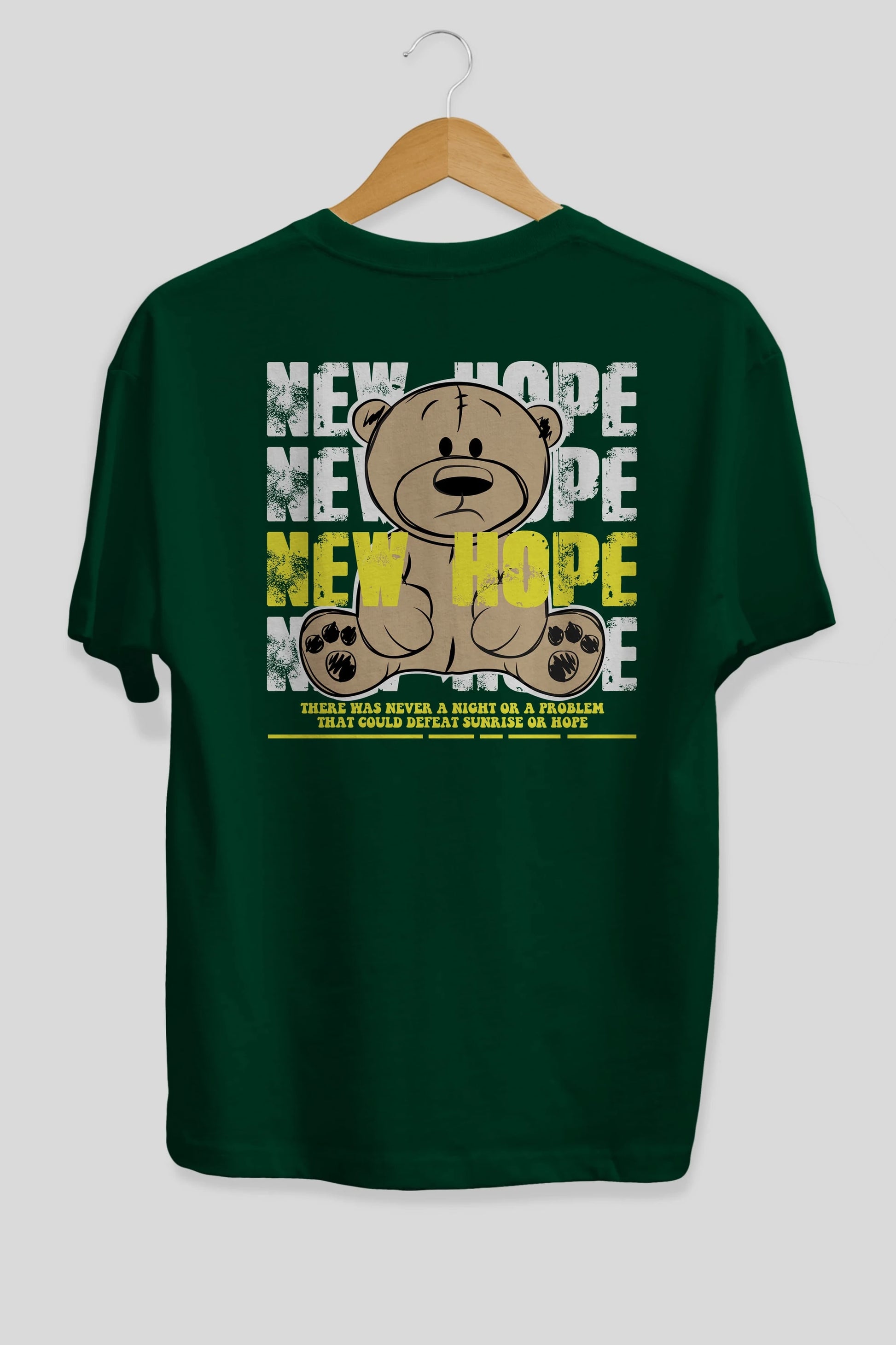 Teddy Bear New Hope Arka Baskılı Oversize t-shirt Erkek Kadın Unisex
