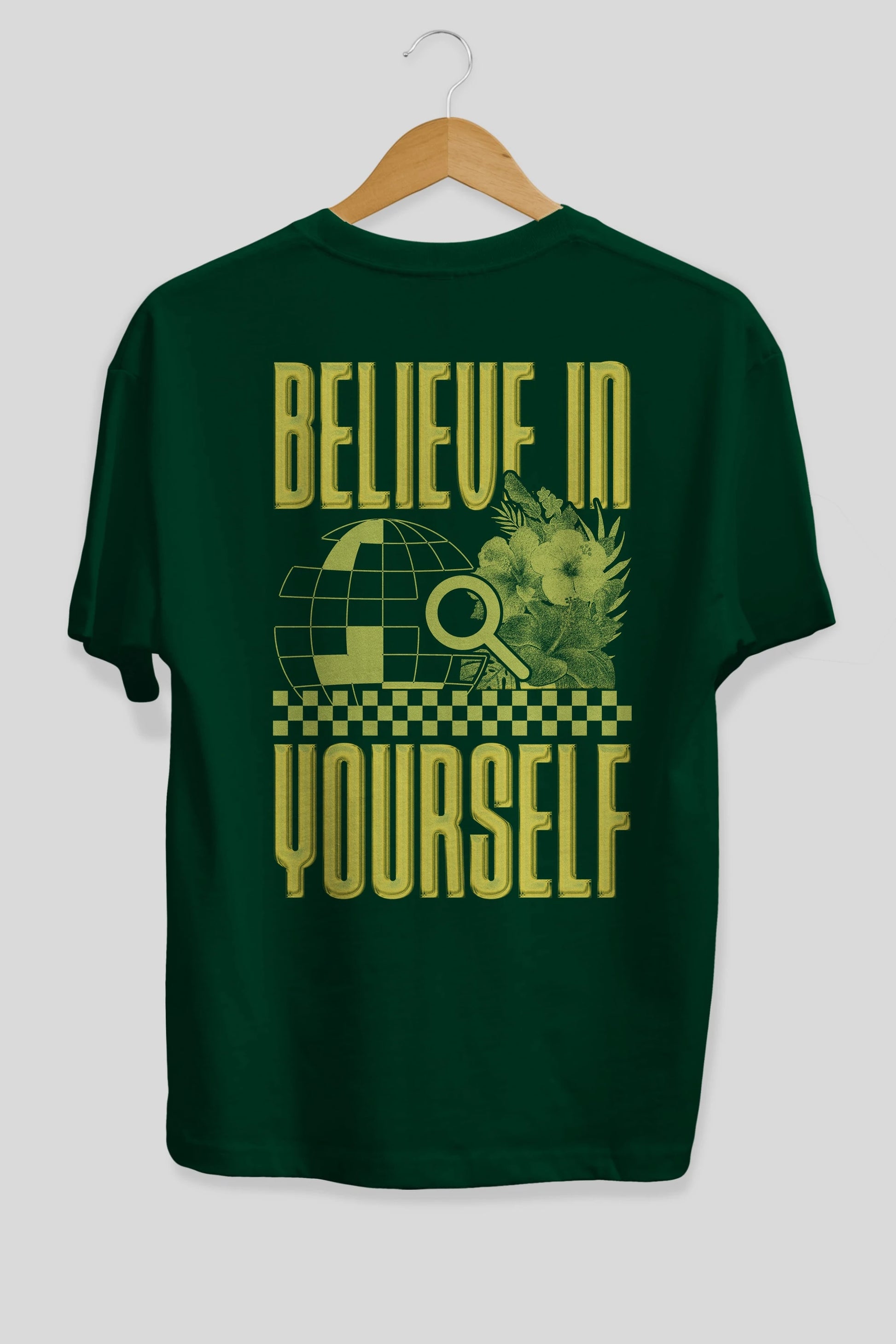 Believe in Yourself Yellow Arka Baskılı Oversize t-shirt Erkek Kadın Unisex