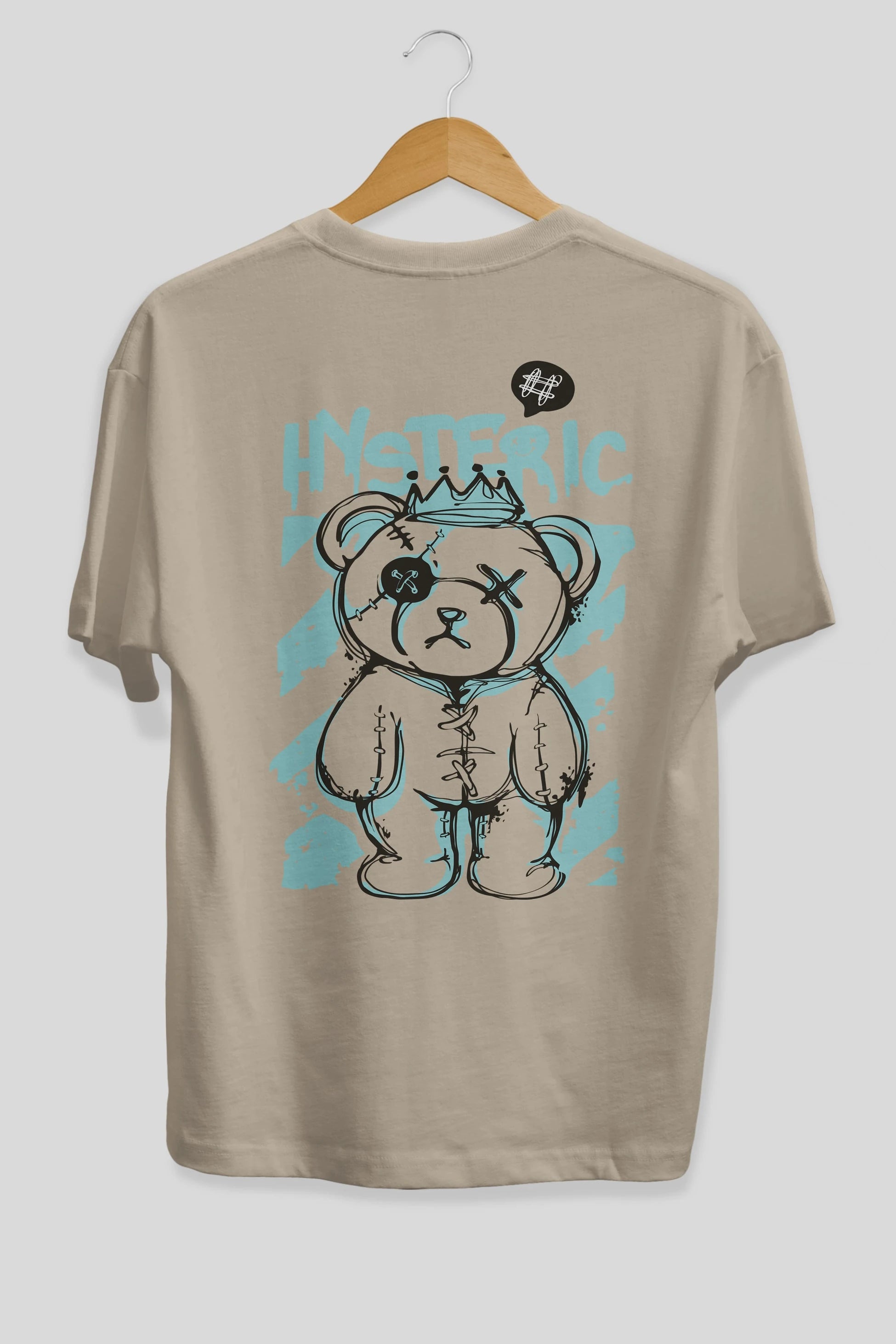 Hysteric Bear Arka Baskılı Oversize t-shirt Erkek Kadın Unisex