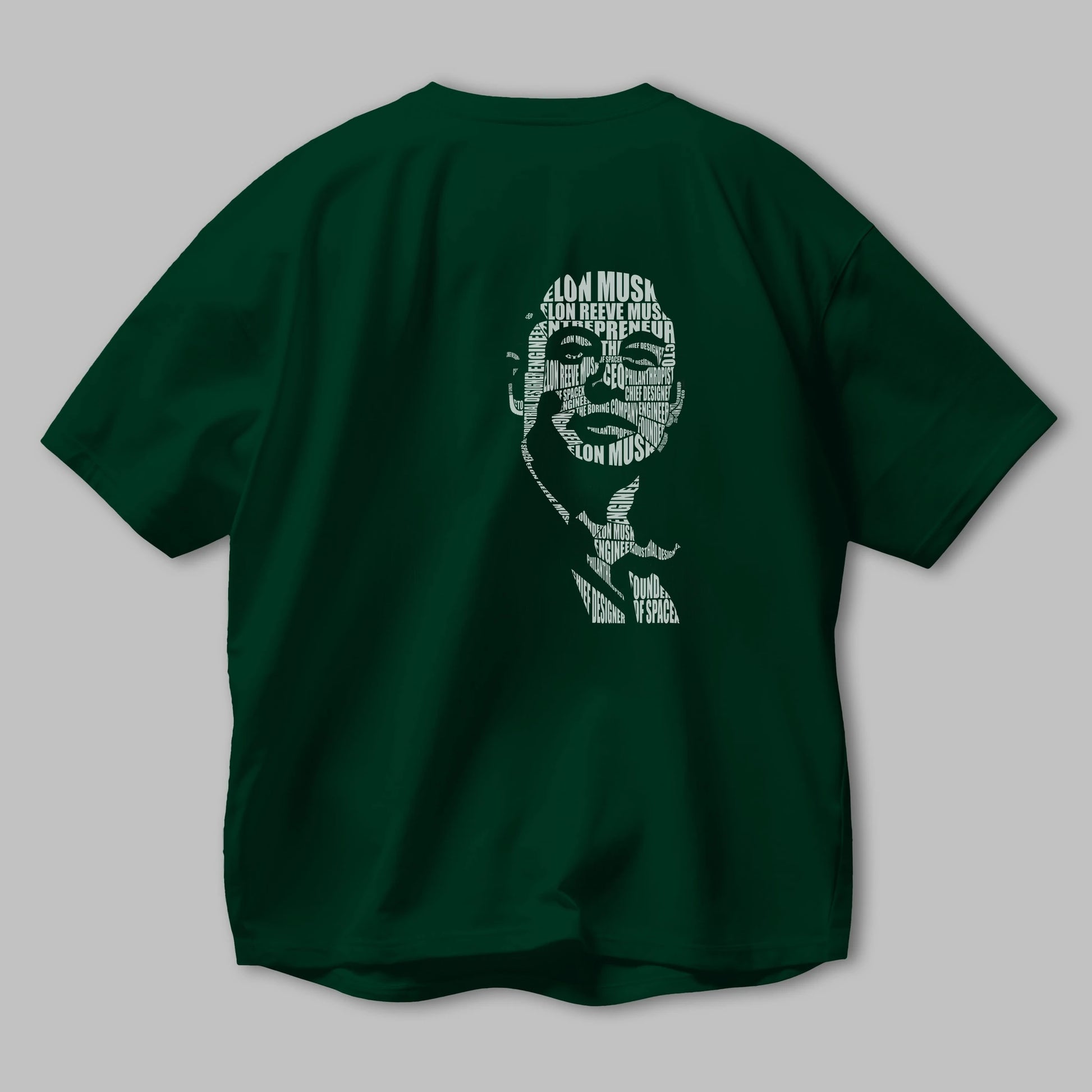 Elon Musk Calligram Arka Baskılı Oversize t-shirt %100 pamuk Erkek Kadın Unisex