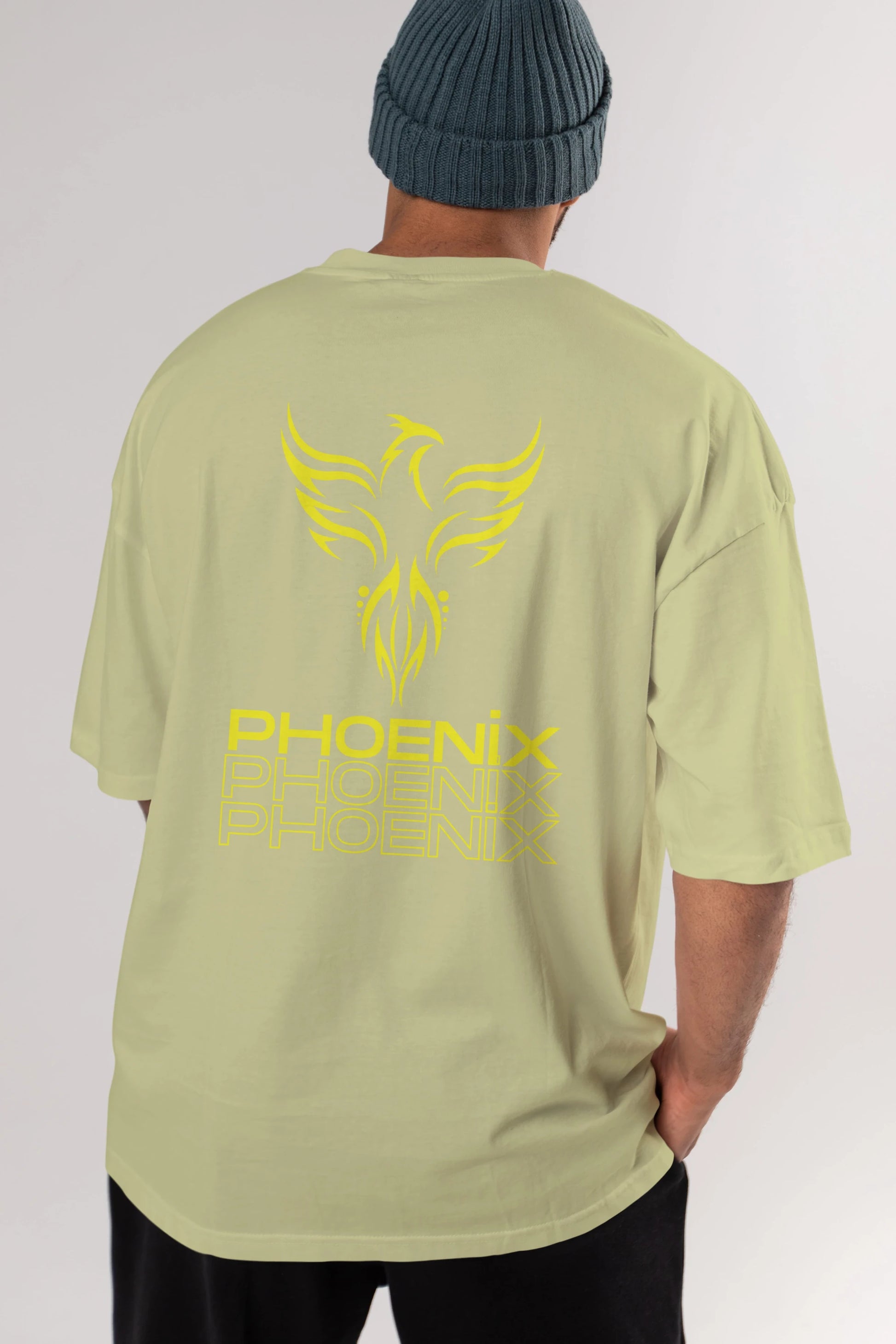 Phoenix Yazılı Arka Baskılı Oversize t-shirt Erkek Kadın Unisex