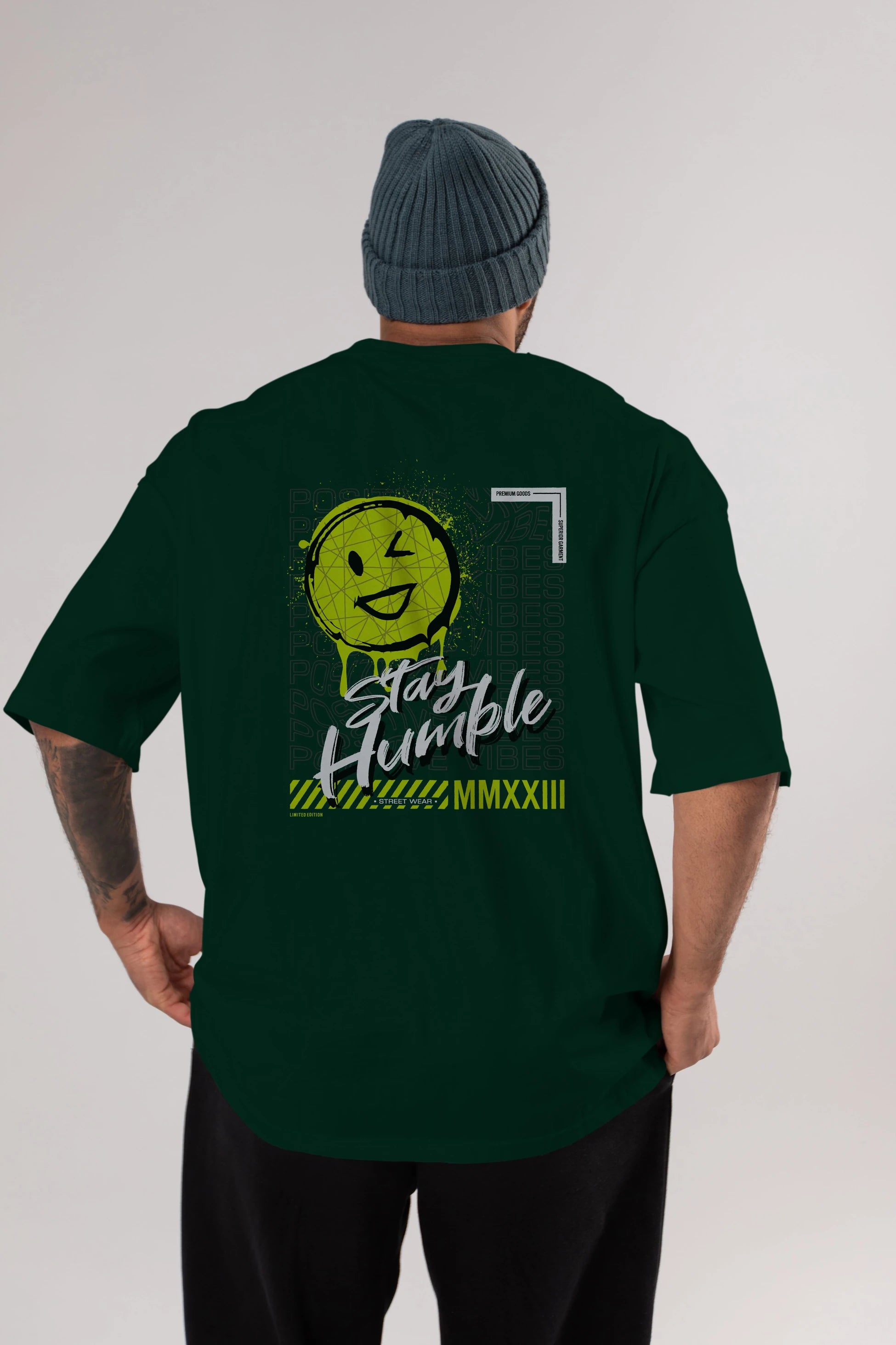 Stay Humble Arka Baskılı Oversize t-shirt Erkek Kadın Unisex