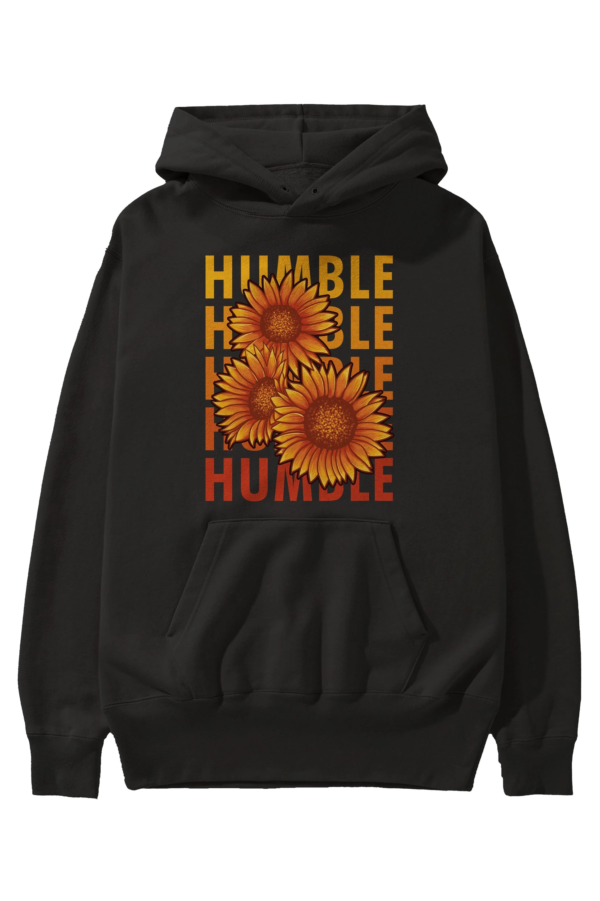 Humble 2 Ön Baskılı Hoodie Oversize Kapüşonlu Sweatshirt Erkek Kadın Unisex
