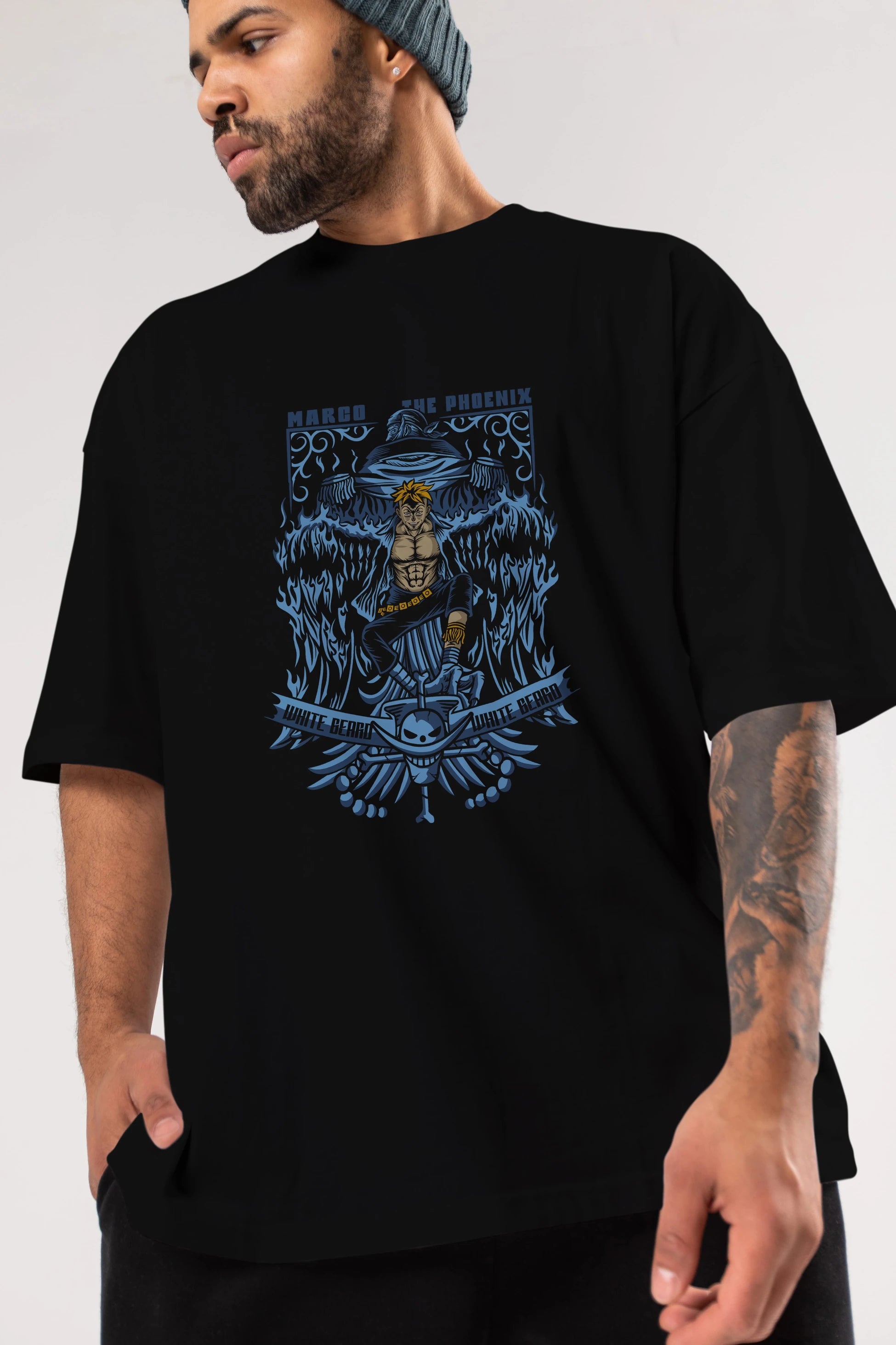 Marco the Phoenix Anime Ön Baskılı Oversize t-shirt Erkek Kadın Unisex