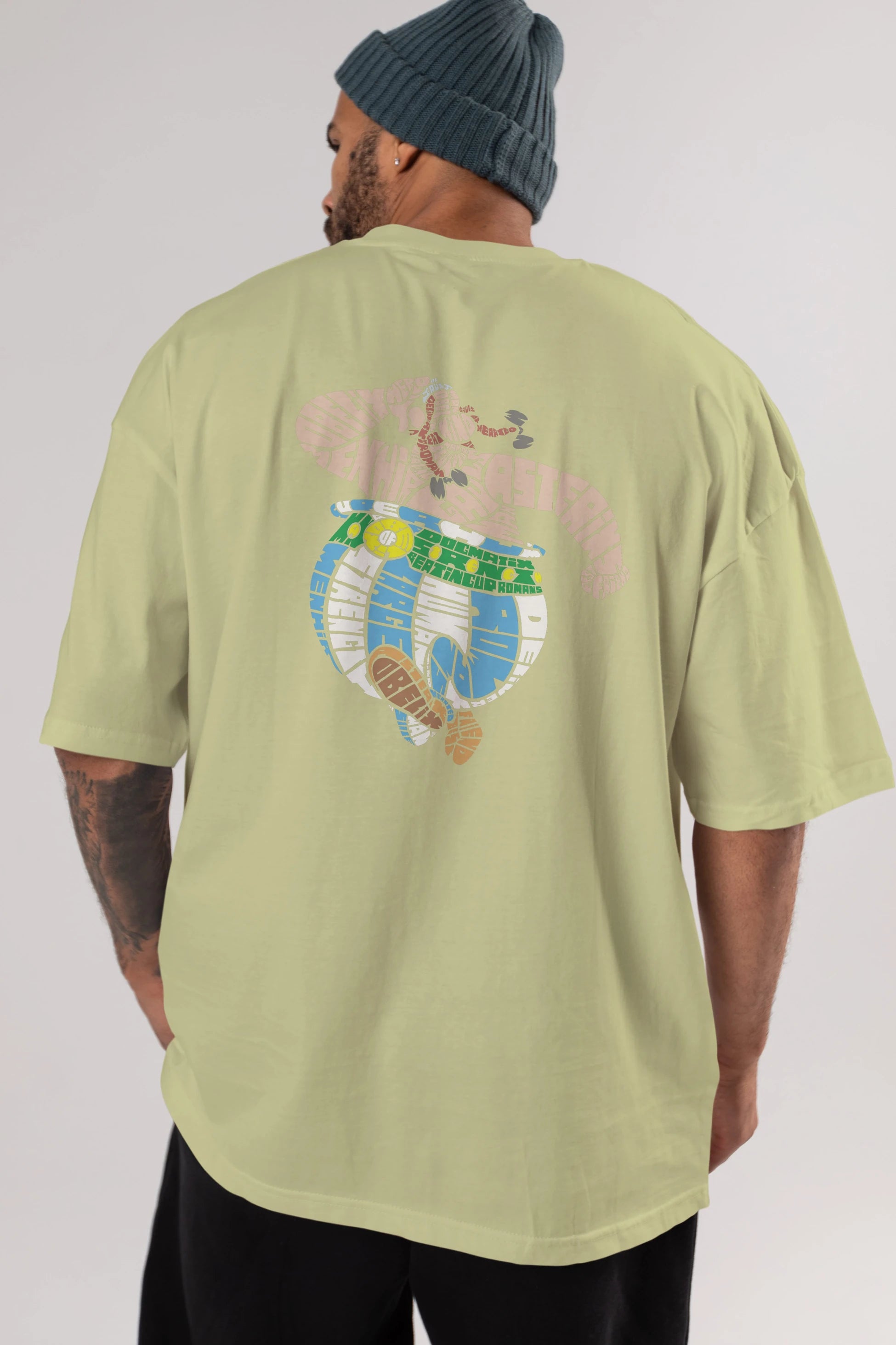 Obelix Arka Baskılı Oversize t-shirt %100 pamuk Erkek Kadın Unisex