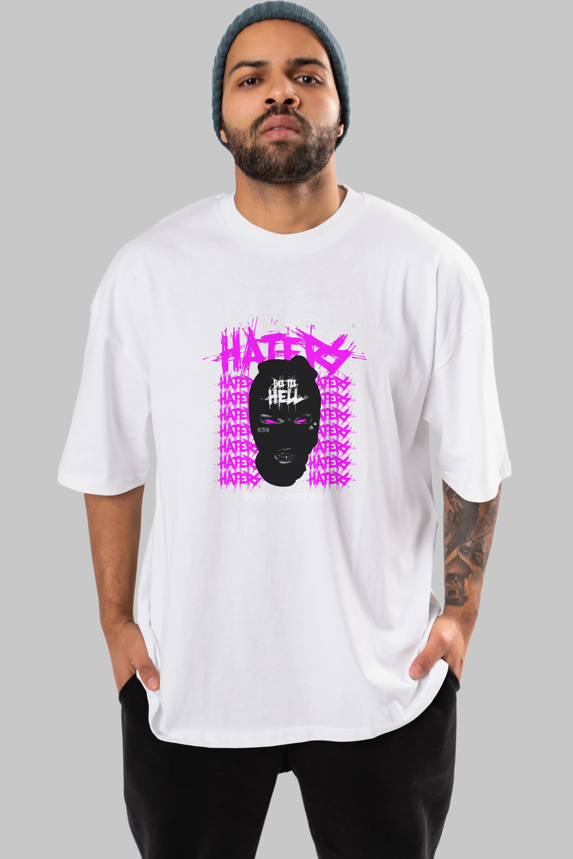 Haters Brooklyn Street Club Ön Baskılı Oversize t-shirt Erkek Kadın Unisex