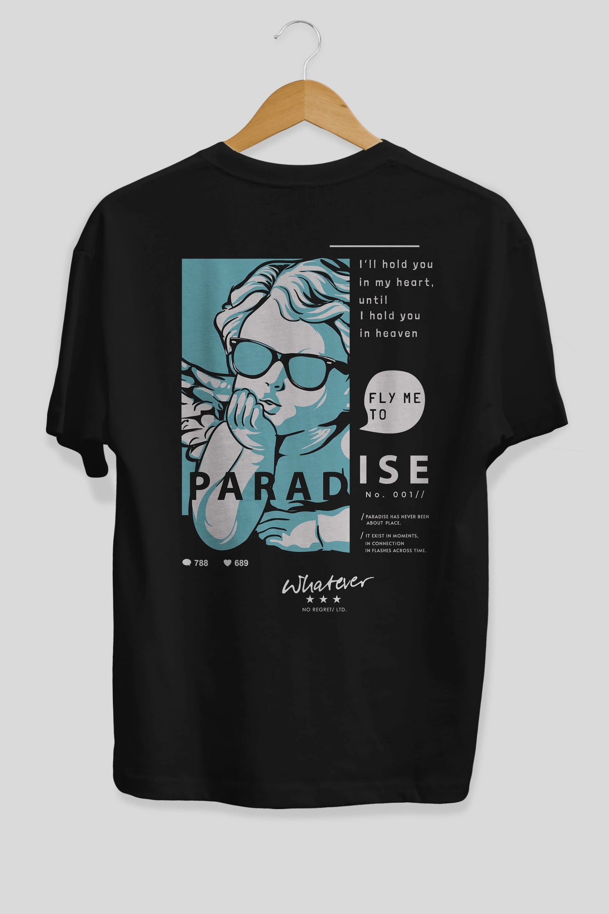 Paradise Fly to Me Arka Baskılı Oversize t-shirt Erkek Kadın Unisex