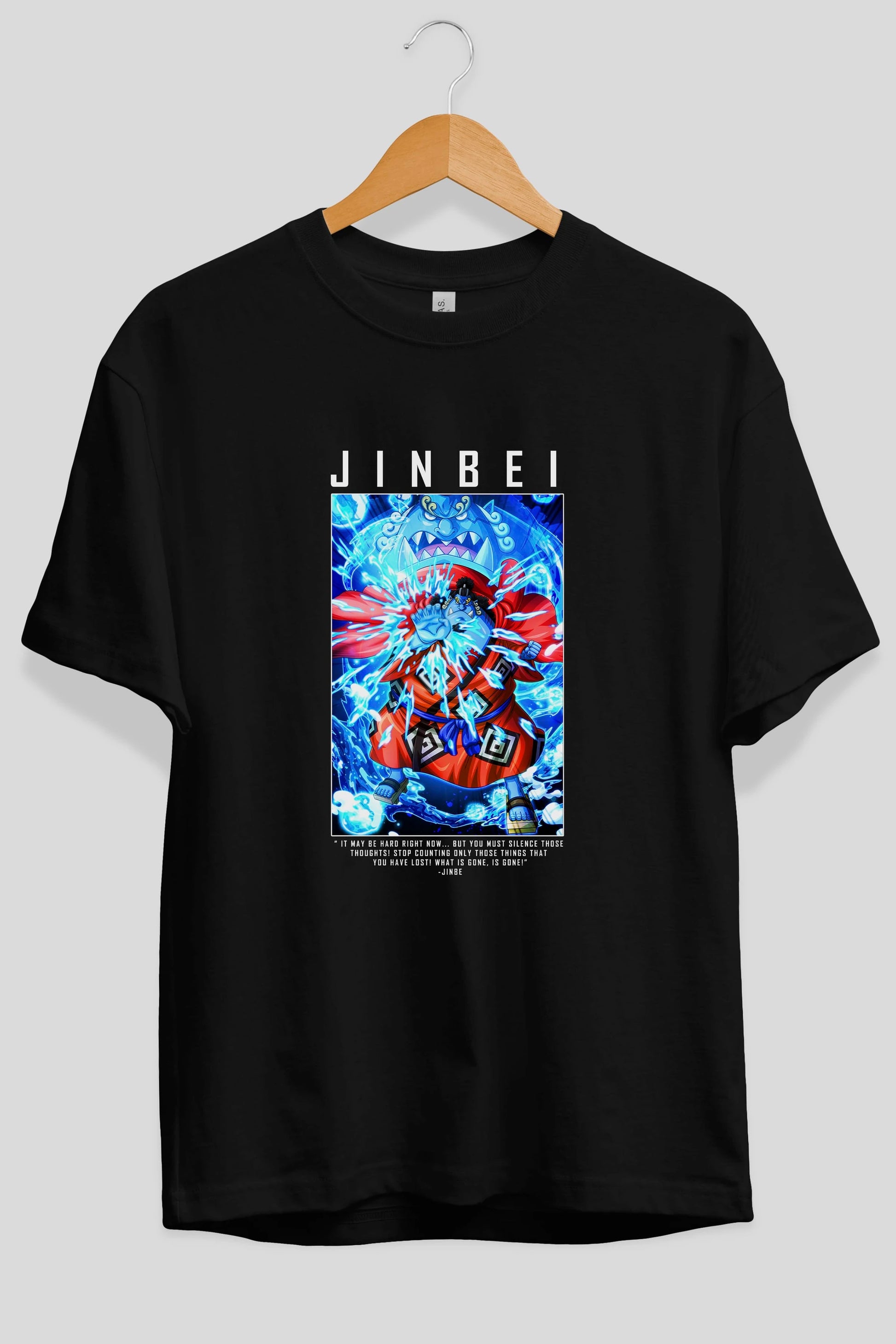 Jinbei Anime Ön Baskılı Oversize t-shirt Erkek Kadın Unisex