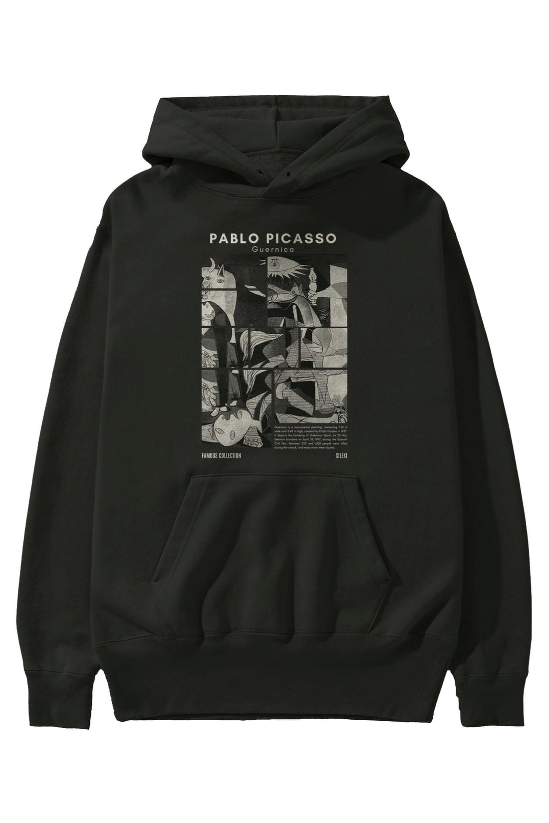 Pablo Picasso Guernica ön Baskılı Hoodie Oversize Kapüşonlu Sweatshirt Erkek Kadın