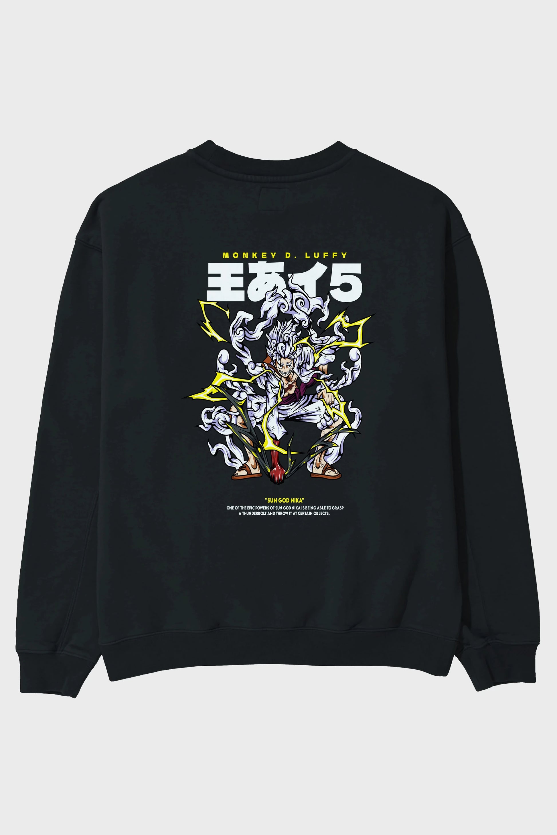 Monkey D. Luffy Anime Arka Baskılı Oversize Sweatshirt Erkek Kadın Unisex