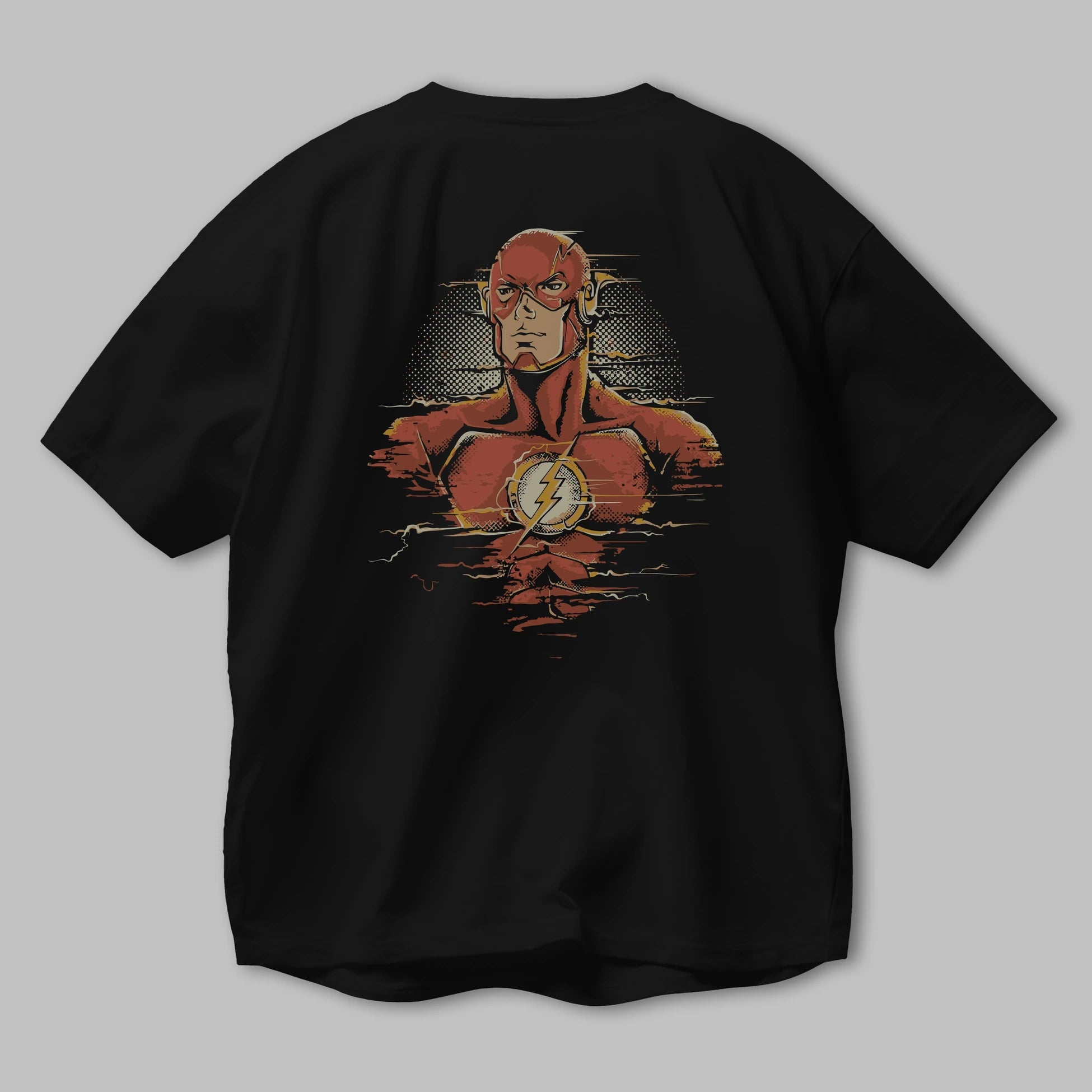 Flash Avengers Arka Baskılı Oversize t-shirt Erkek Kadın Unisex %100 Pamuk Bisiklet Yaka tişort