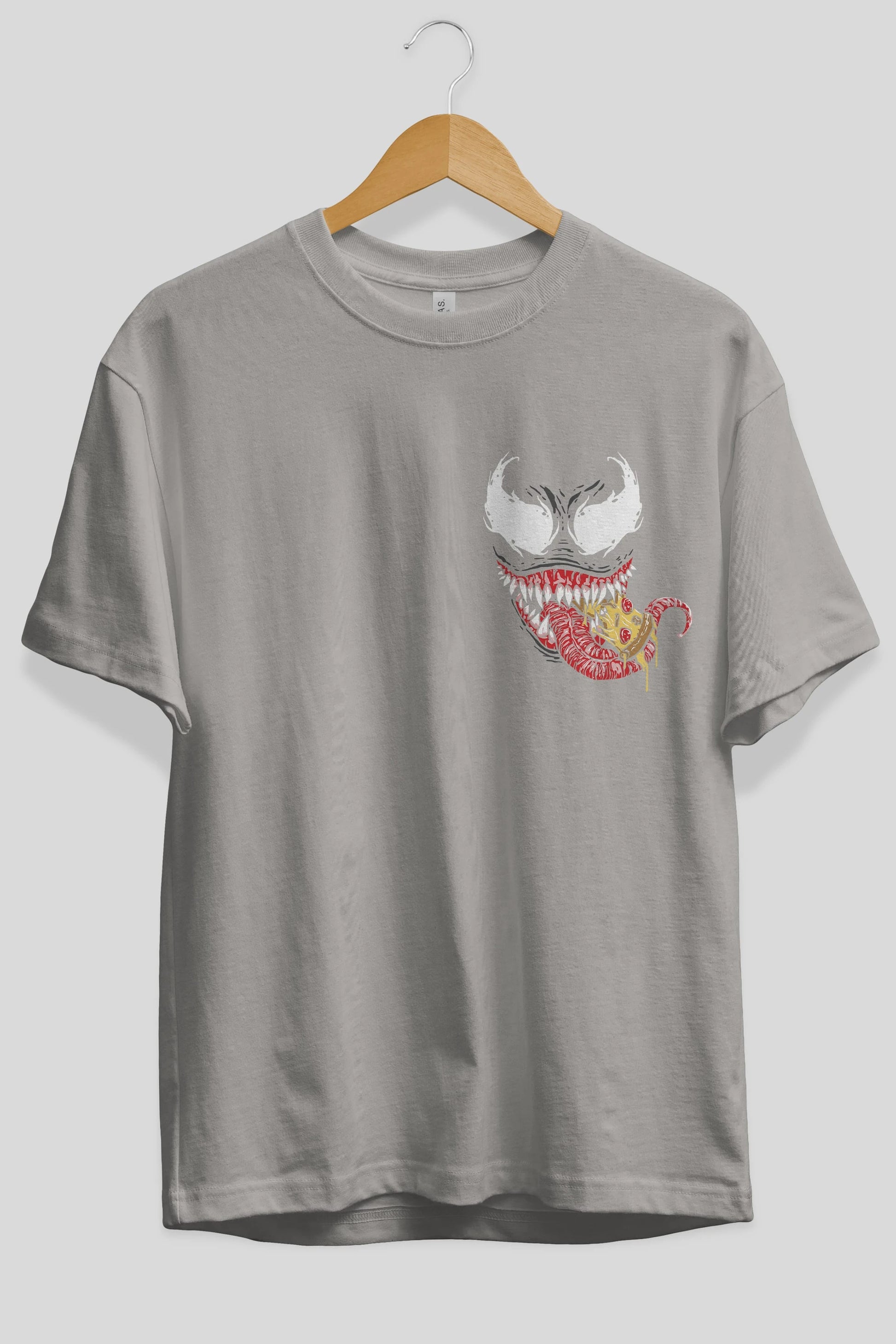 Venom (1) Ön Sol Baskılı Oversize t-shirt Erkek Kadın Unisex %100 Pamuk Bisiklet Yaka tişort
