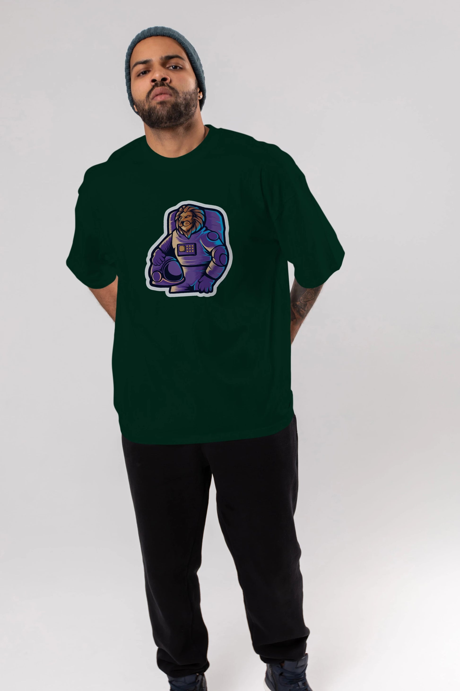 Astroking Sticker Ön Baskılı Oversize t-shirt Erkek Kadın Unisex