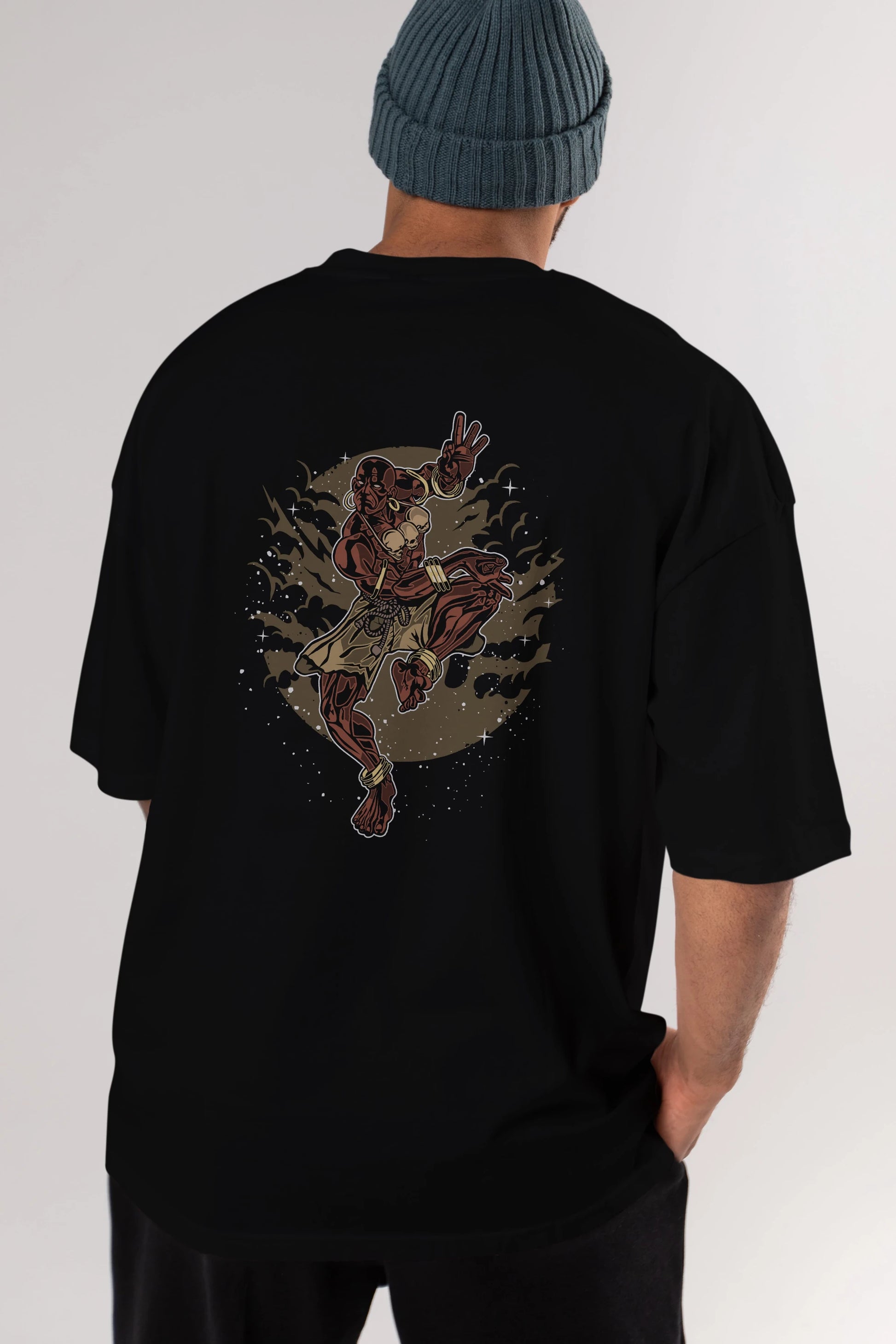 DHALSIM Arka Baskılı Oversize t-shirt Erkek Kadın Unisex %100 Pamuk