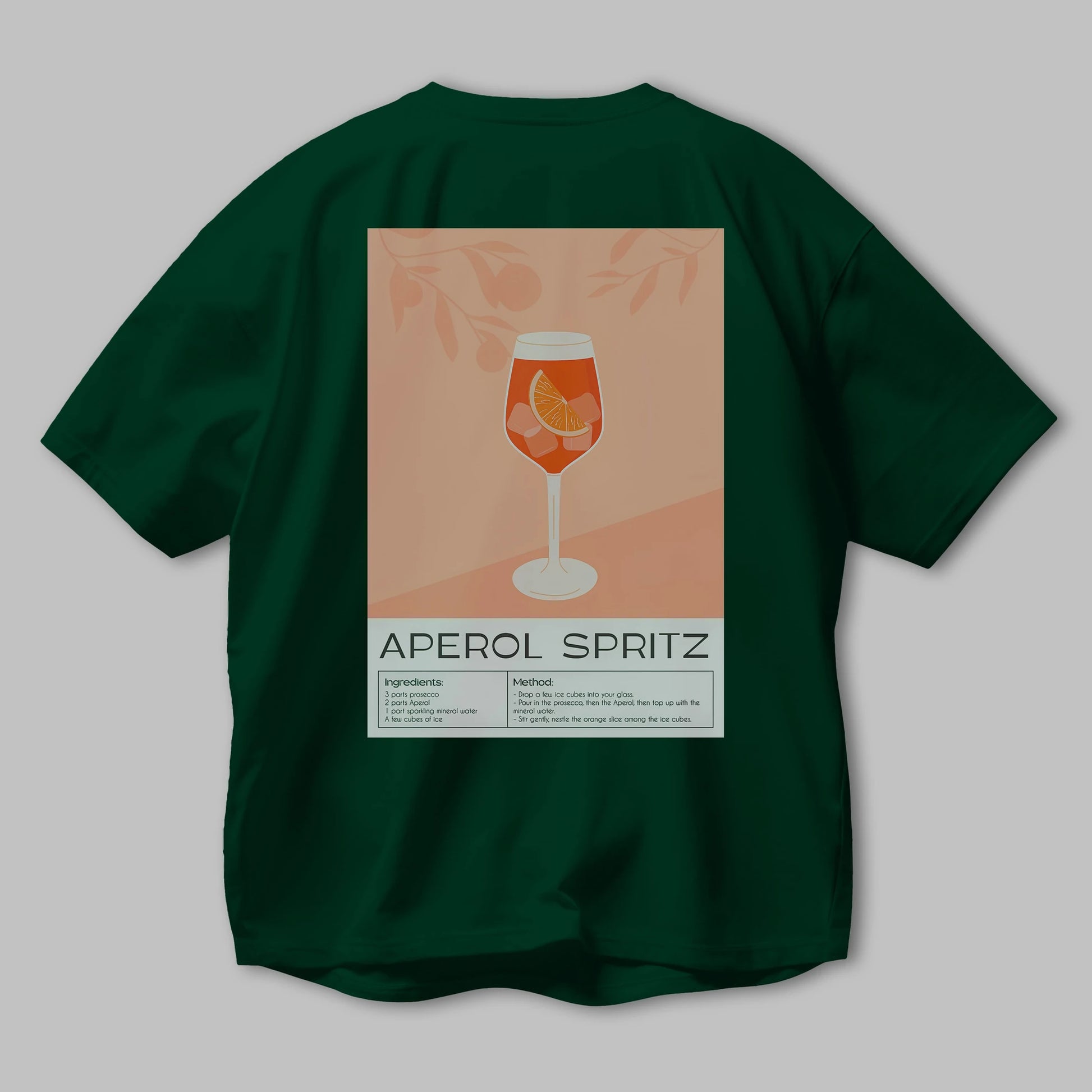 Aperol Spritz 7 Arka Baskılı Oversize t-shirt Erkek Kadın Unisex %100 Pamuk Bisiklet Yaka tişort