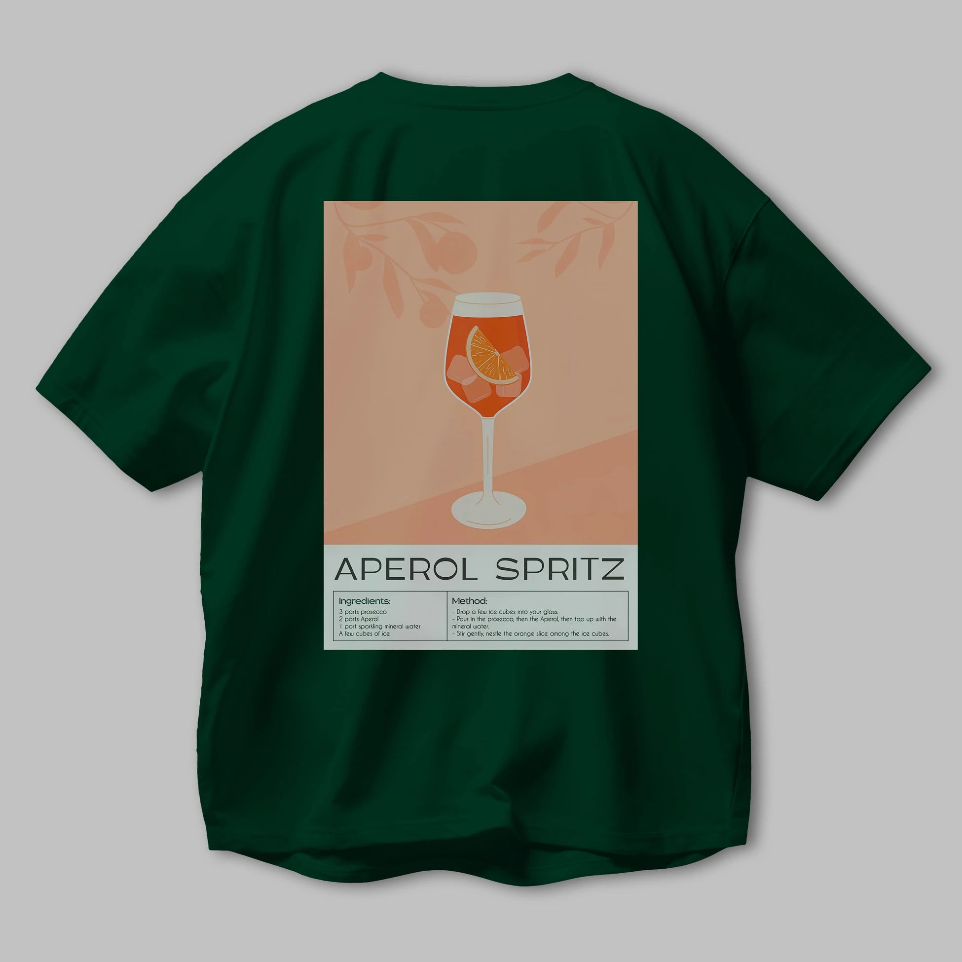 Aperol Spritz 7 Arka Baskılı Oversize t-shirt Erkek Kadın Unisex %100 Pamuk Bisiklet Yaka tişort