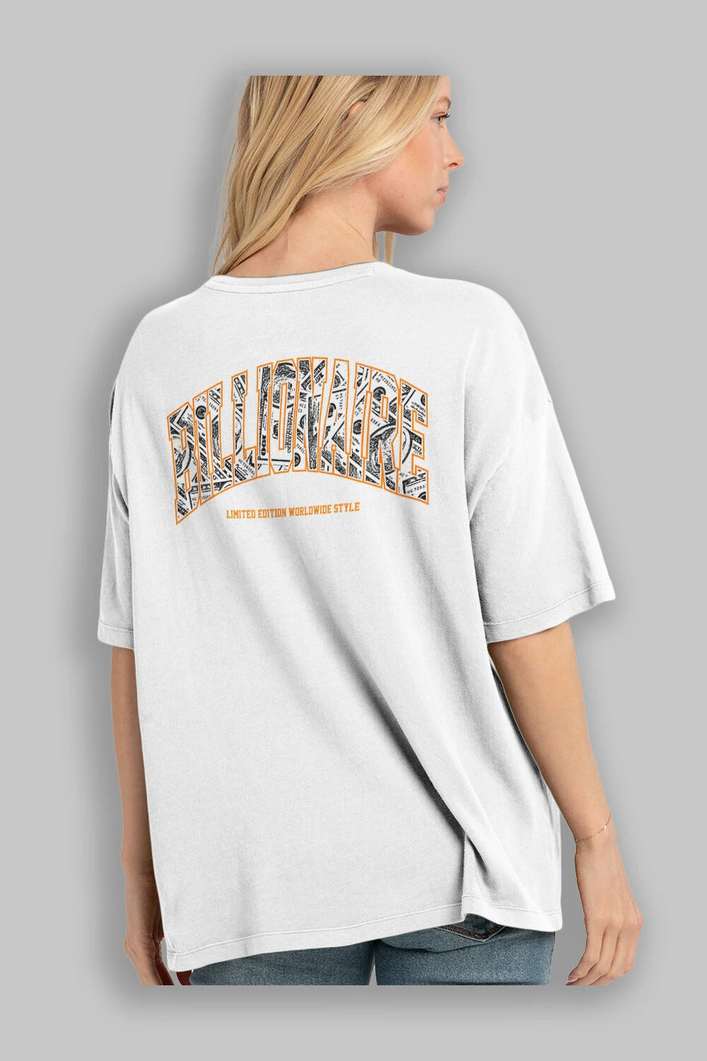 Billionaire Arka Baskılı Oversize t-shirt Erkek Kadın Unisex