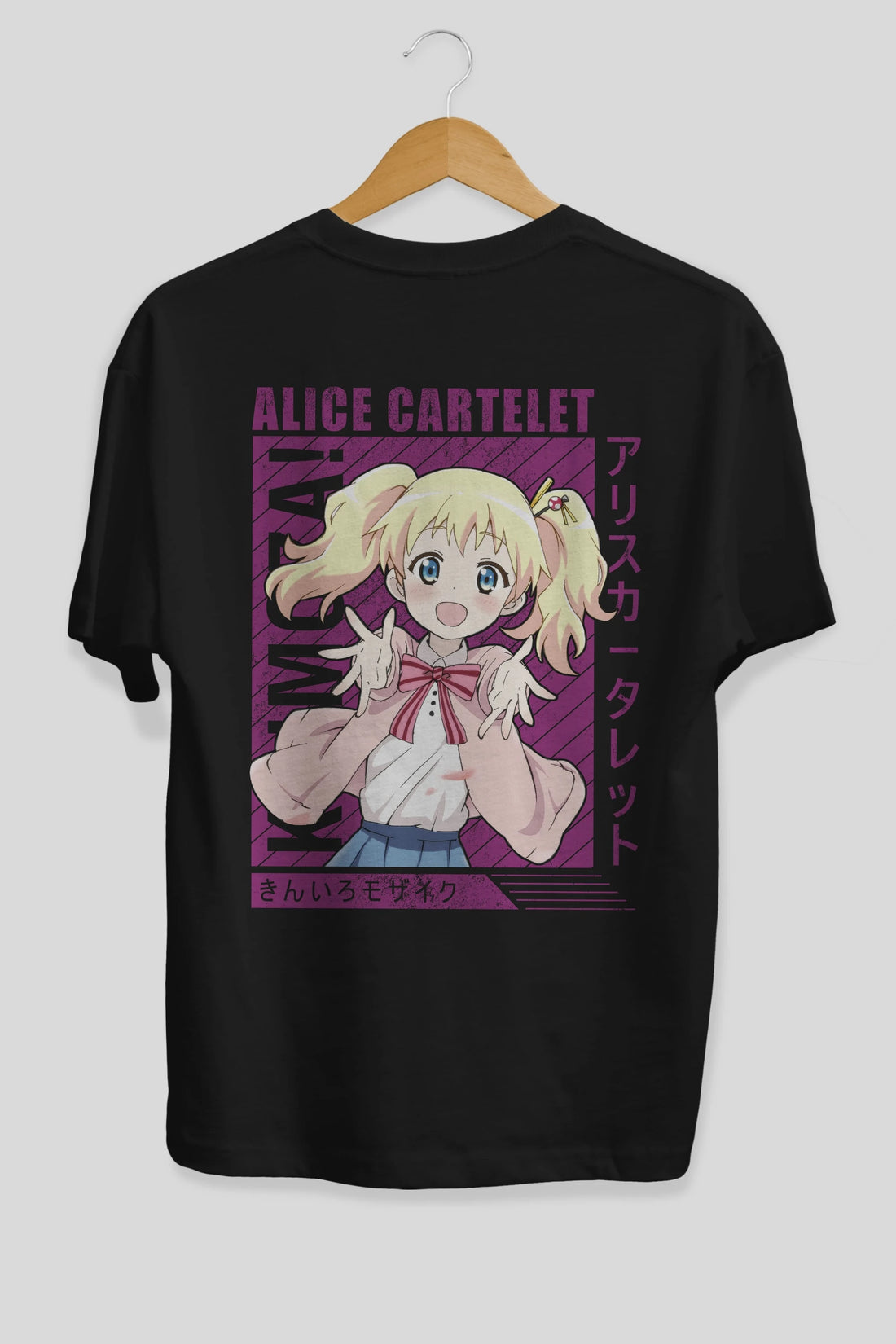 Alice Cartelet 12 Anime Arka Baskılı Oversize t-shirt Erkek Kadın Unisex