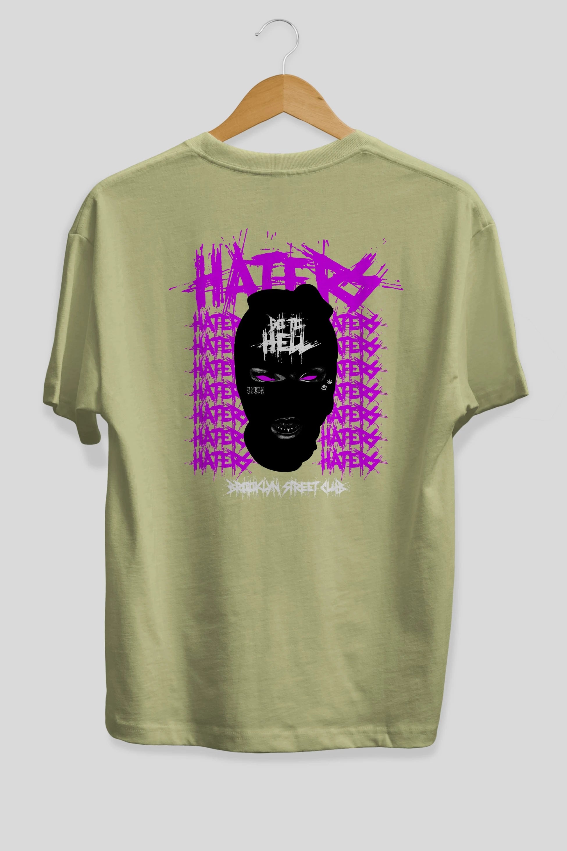Haters Brooklyn Street Club Arka Baskılı Oversize t-shirt Erkek Kadın Unisex