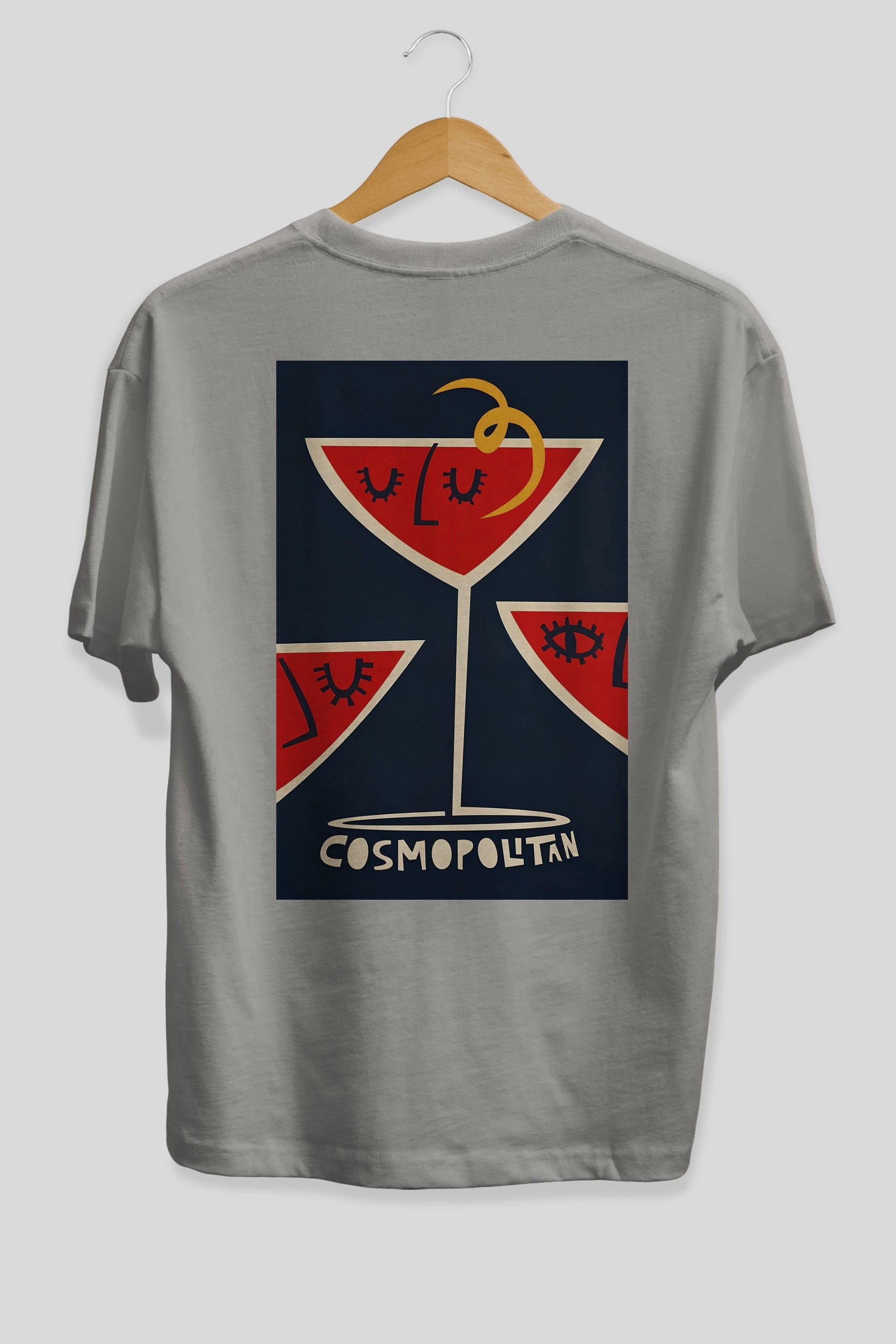 Cosmopolitan 4 Arka Baskılı Oversize t-shirt Erkek Kadın Unisex %100 Pamuk Bisiklet Yaka tişort