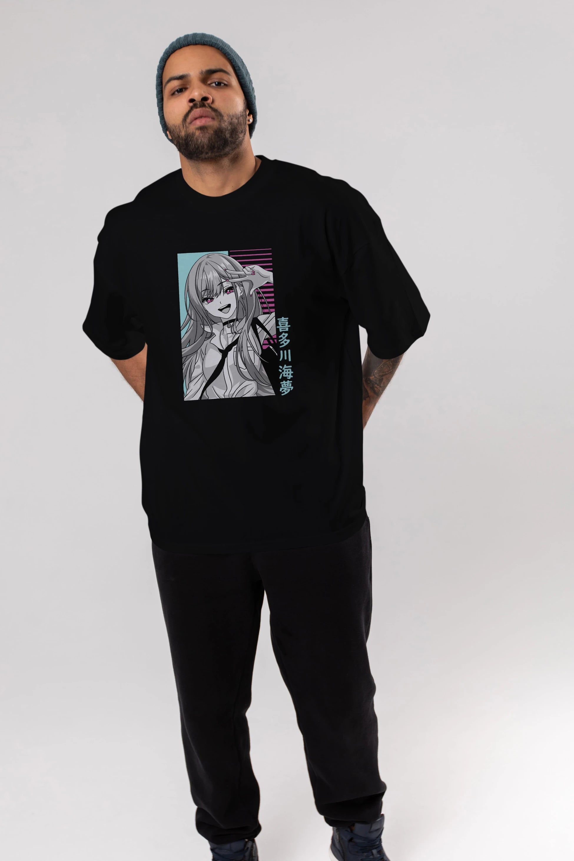 Marin Kitagawa 1 Anime Ön Baskılı Oversize t-shirt %100 pamuk Erkek Kadın Unisex