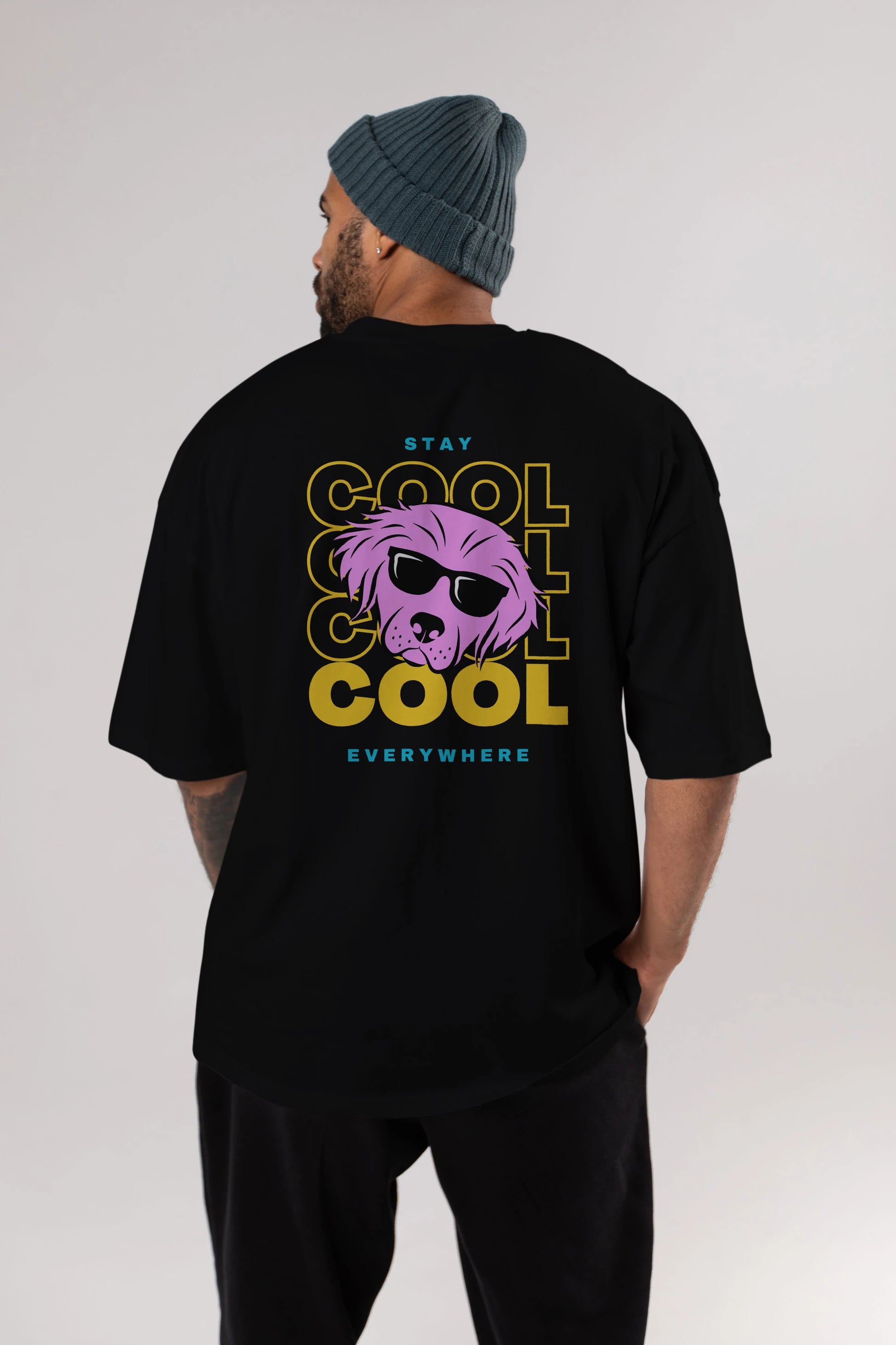 Cool Dog 2 Arka Baskılı Oversize t-shirt Erkek Kadın Unisex