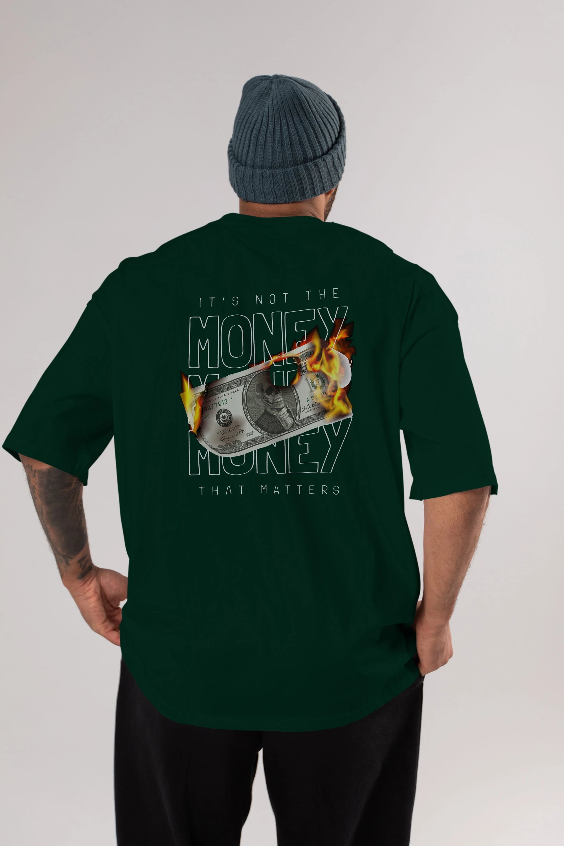 Teddy Bear Its Not The Money Arka Baskılı Oversize t-shirt Erkek Kadın Unisex %100 Pamuk