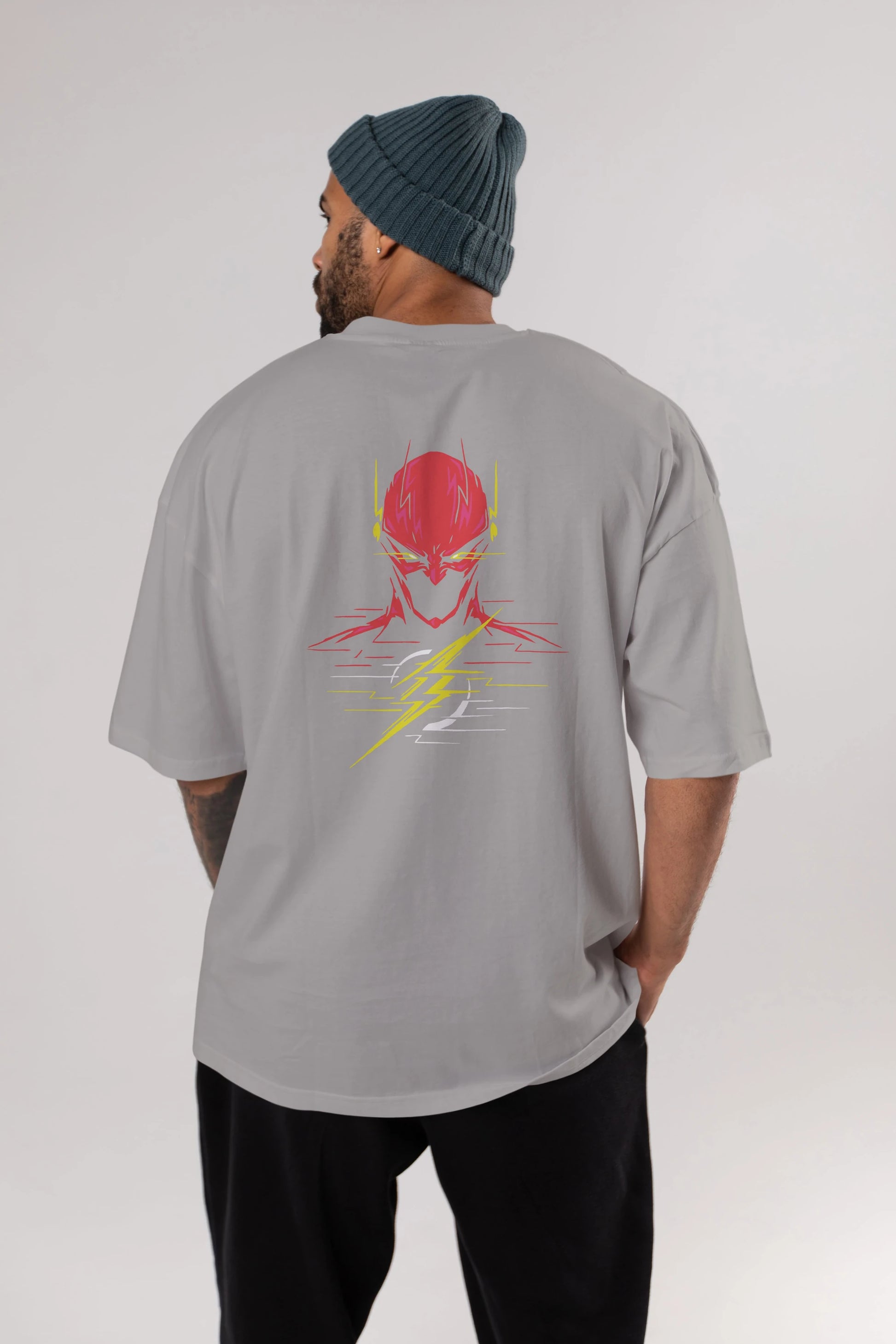 Flash Avengers (2) Arka Baskılı Oversize t-shirt Erkek Kadın Unisex %100 Pamuk Bisiklet Yaka tişort