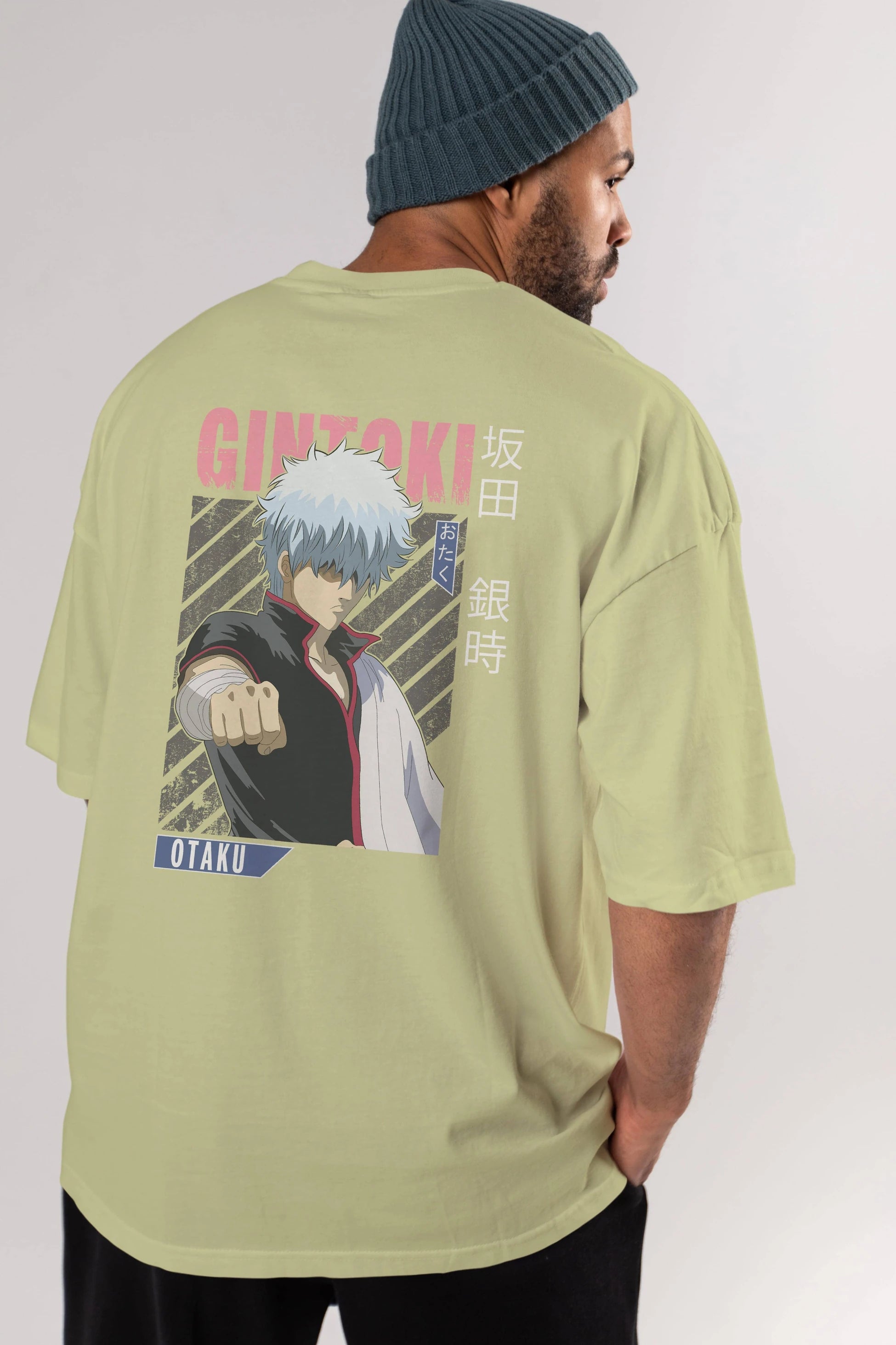 Gintoki Sakata GINTAMA 2 Anime Arka Baskılı Oversize t-shirt Erkek Kadın Unisex