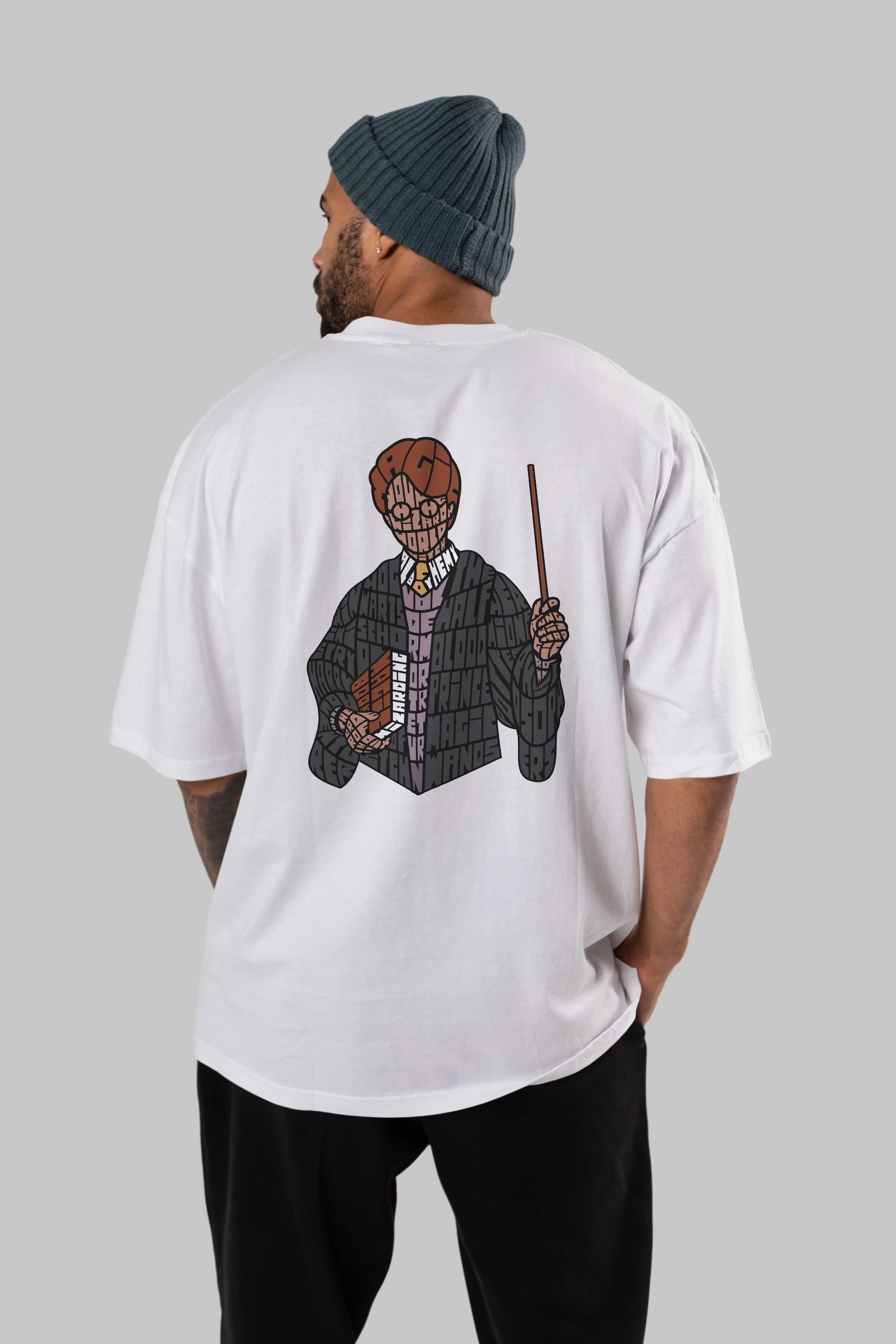 Harry Arka Baskılı Oversize t-shirt %100 pamuk Erkek Kadın Unisex