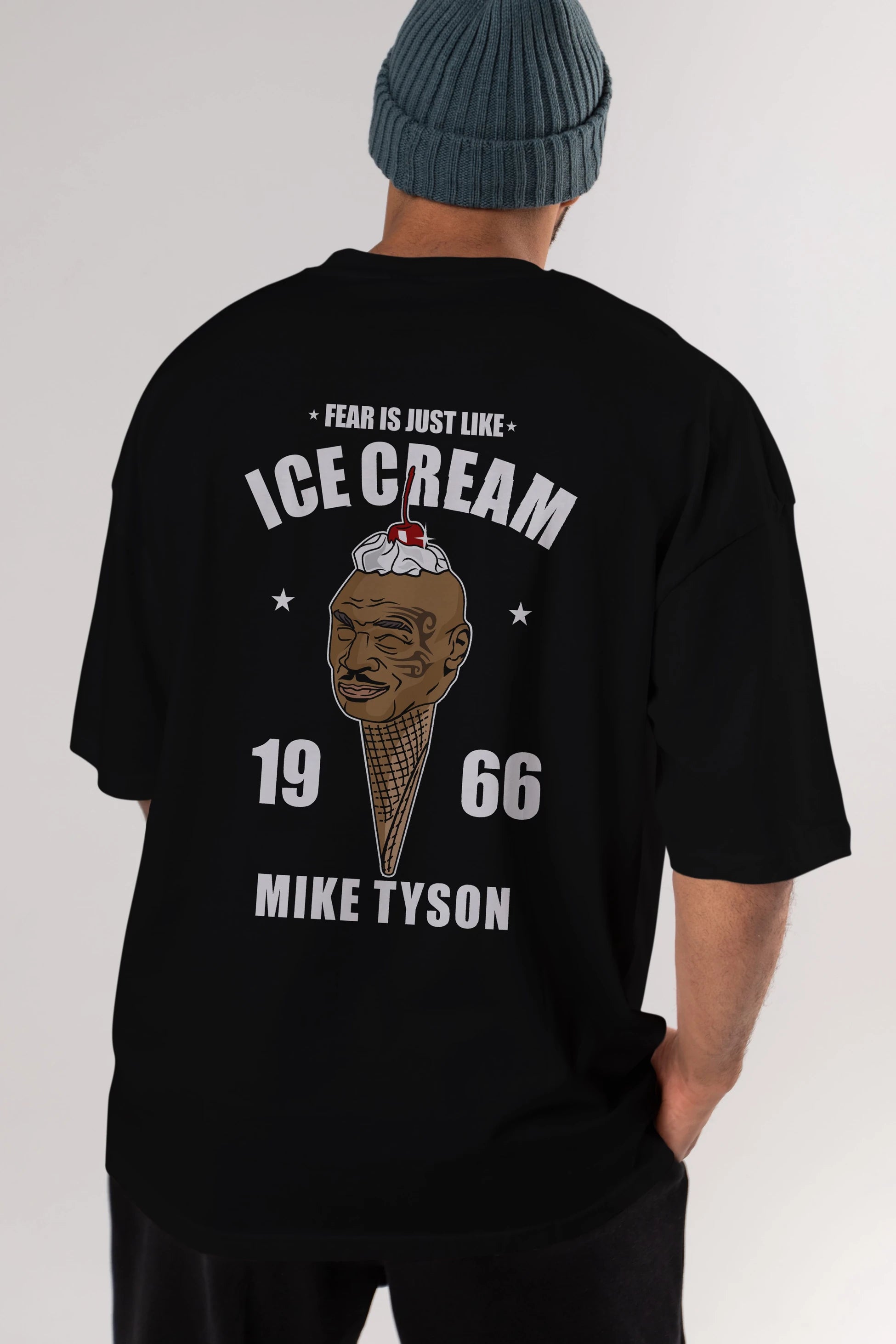 Tyson Ice Cream Arka Baskılı Oversize t-shirt Erkek Kadın Unisex %100 Pamuk tişort
