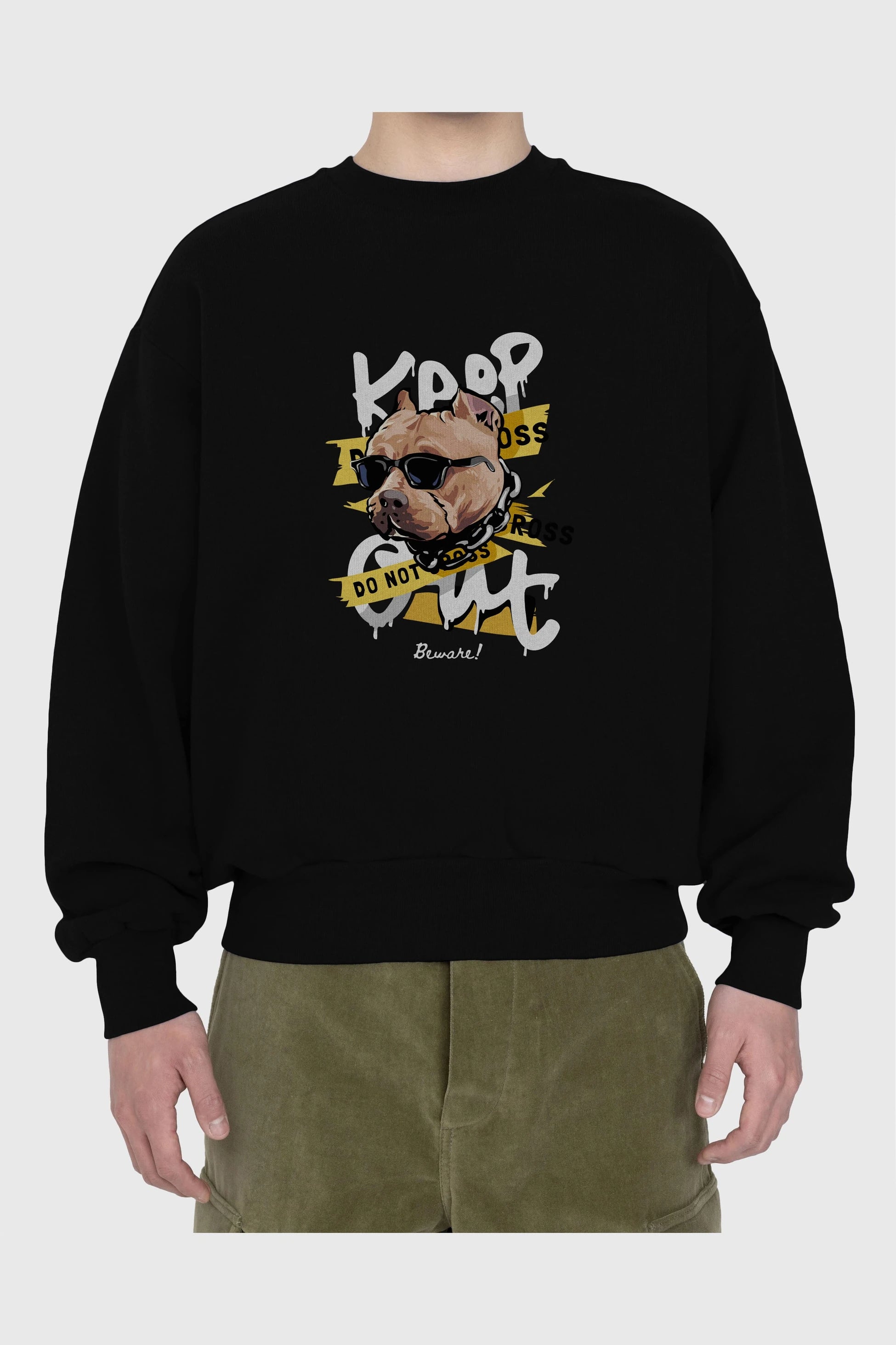Teddy Bear Keep Ön Baskılı Oversize Sweatshirt Erkek Kadın Unisex