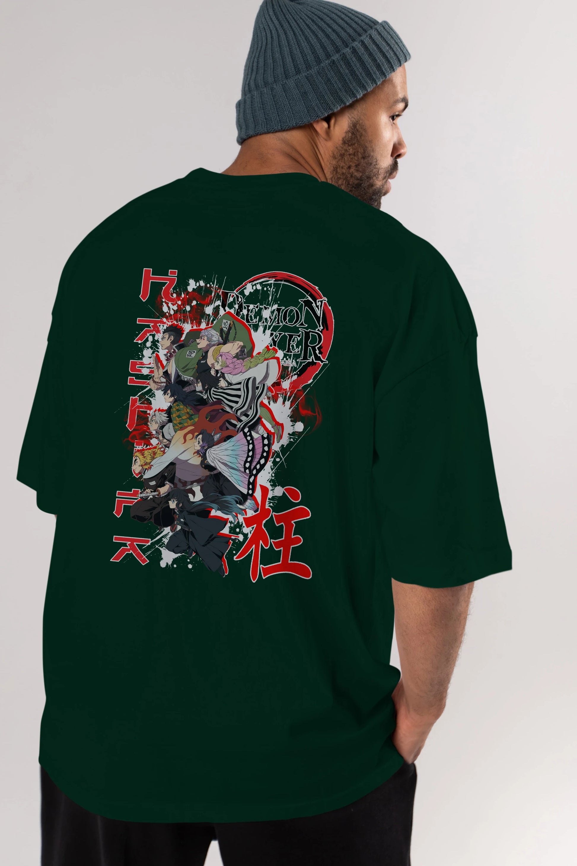 DEMON SLAYER SLAYERS Anime Arka Baskılı Oversize t-shirt Erkek Kadın Unisex