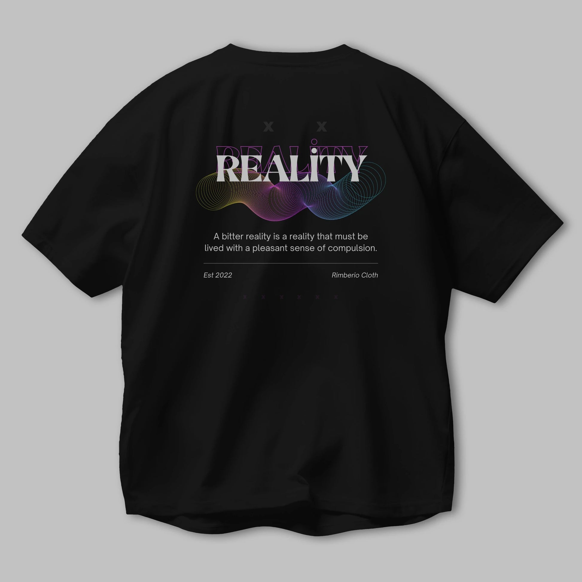Reality 2 Arka Baskılı Oversize t-shirt Erkek Kadın Unisex