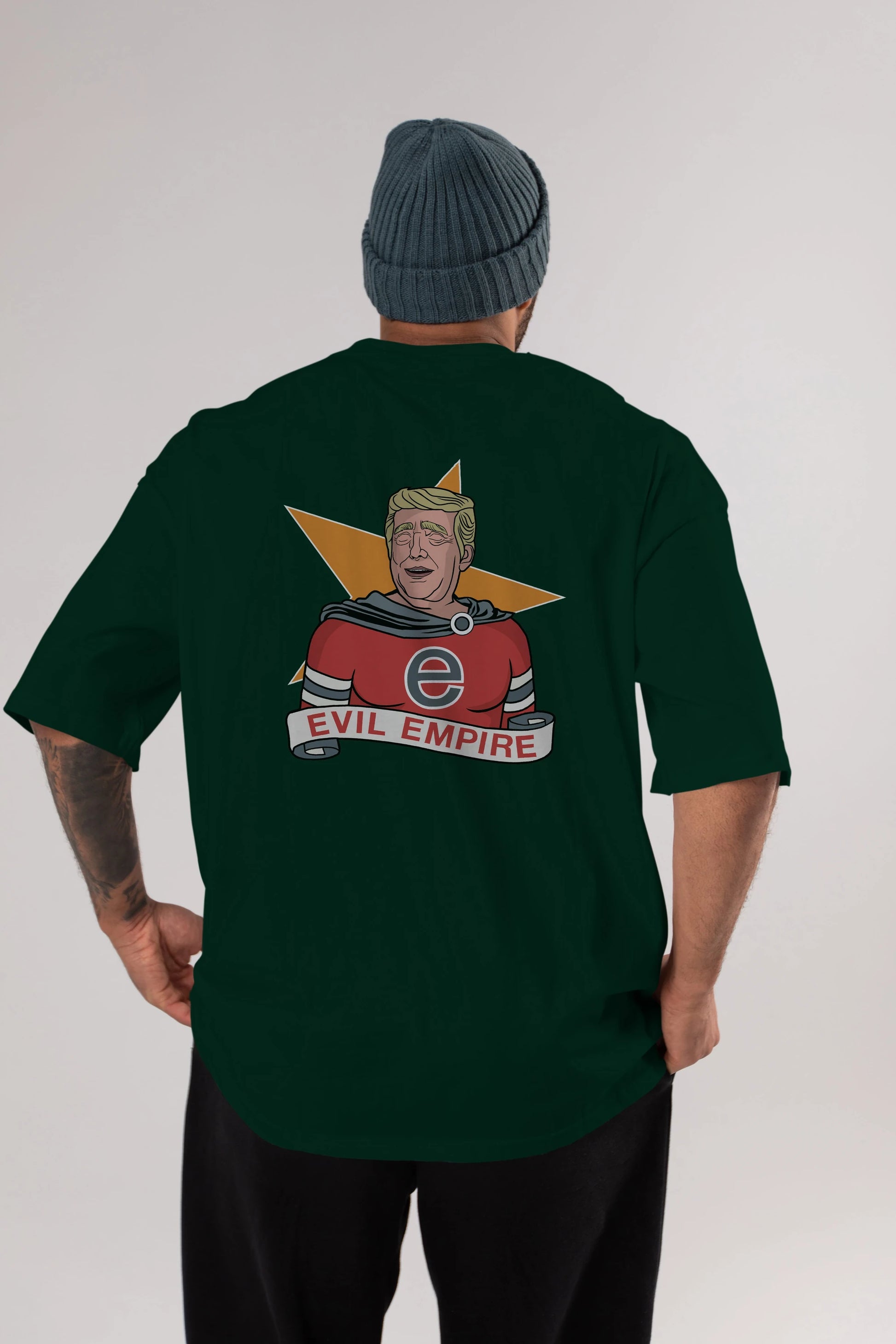 Evil Empire Trump Arka Baskılı Oversize t-shirt Erkek Kadın Unisex %100 Pamuk tişort