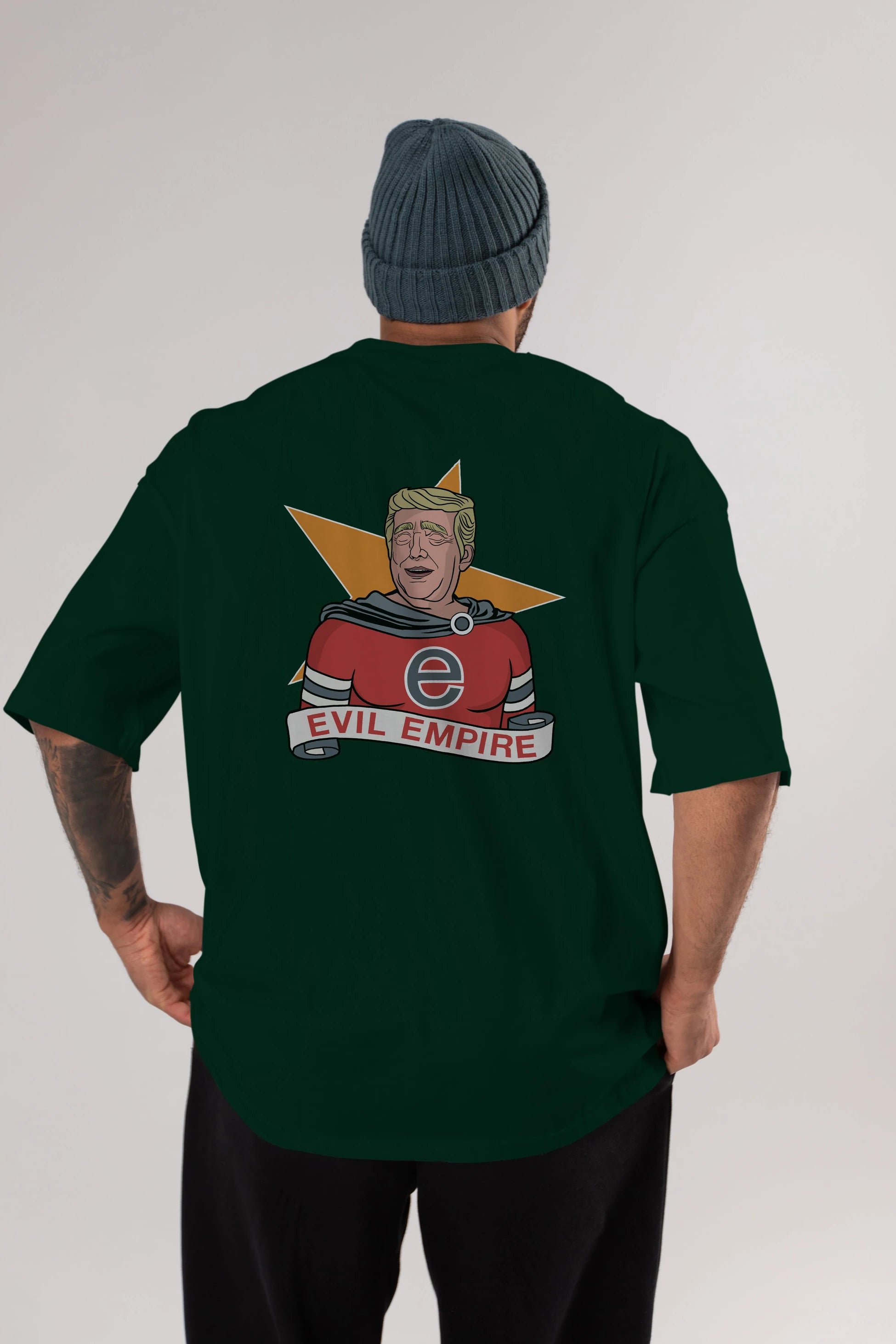 Evil Empire Trump Arka Baskılı Oversize t-shirt Erkek Kadın Unisex %100 Pamuk tişort