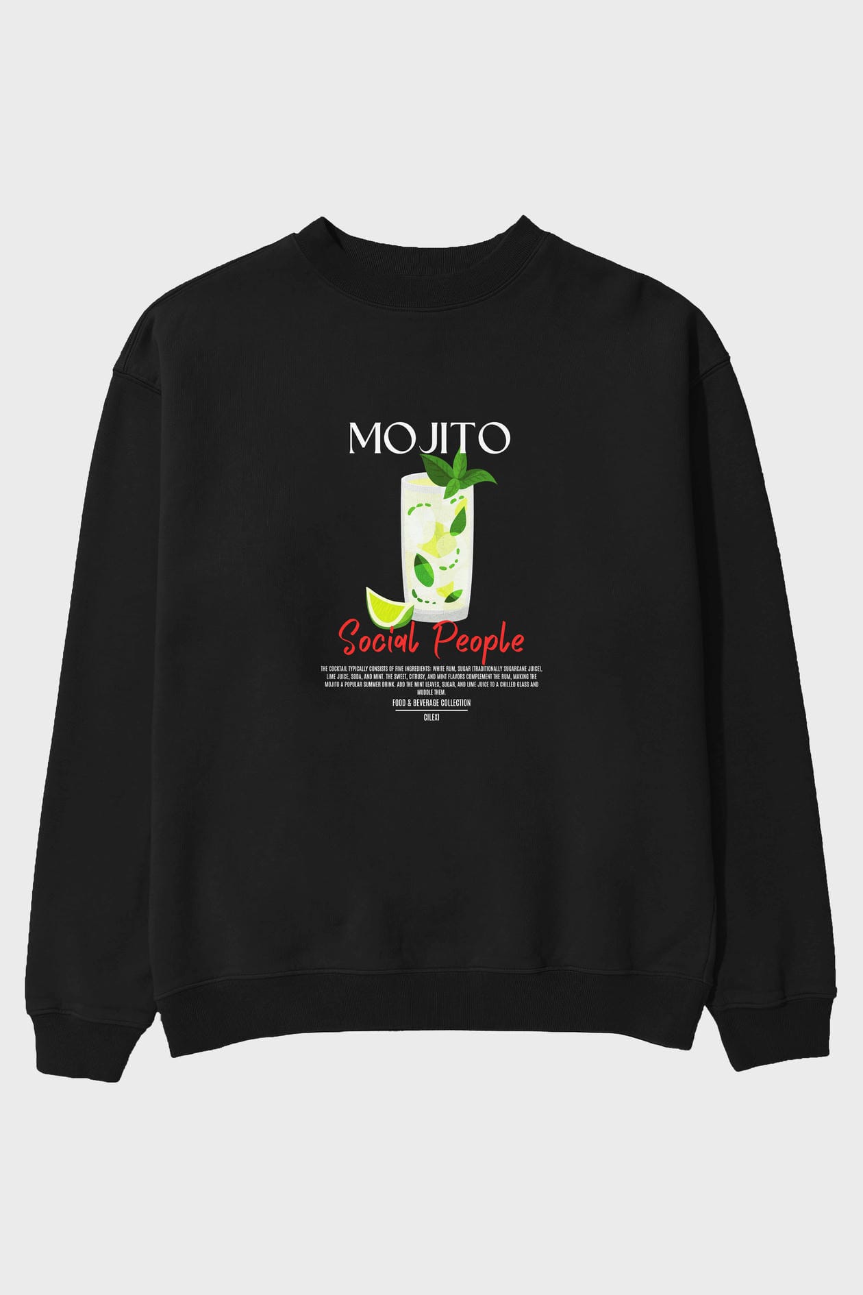 Mojito ön Baskılı Oversize Sweatshirt Erkek Kadın Unisex