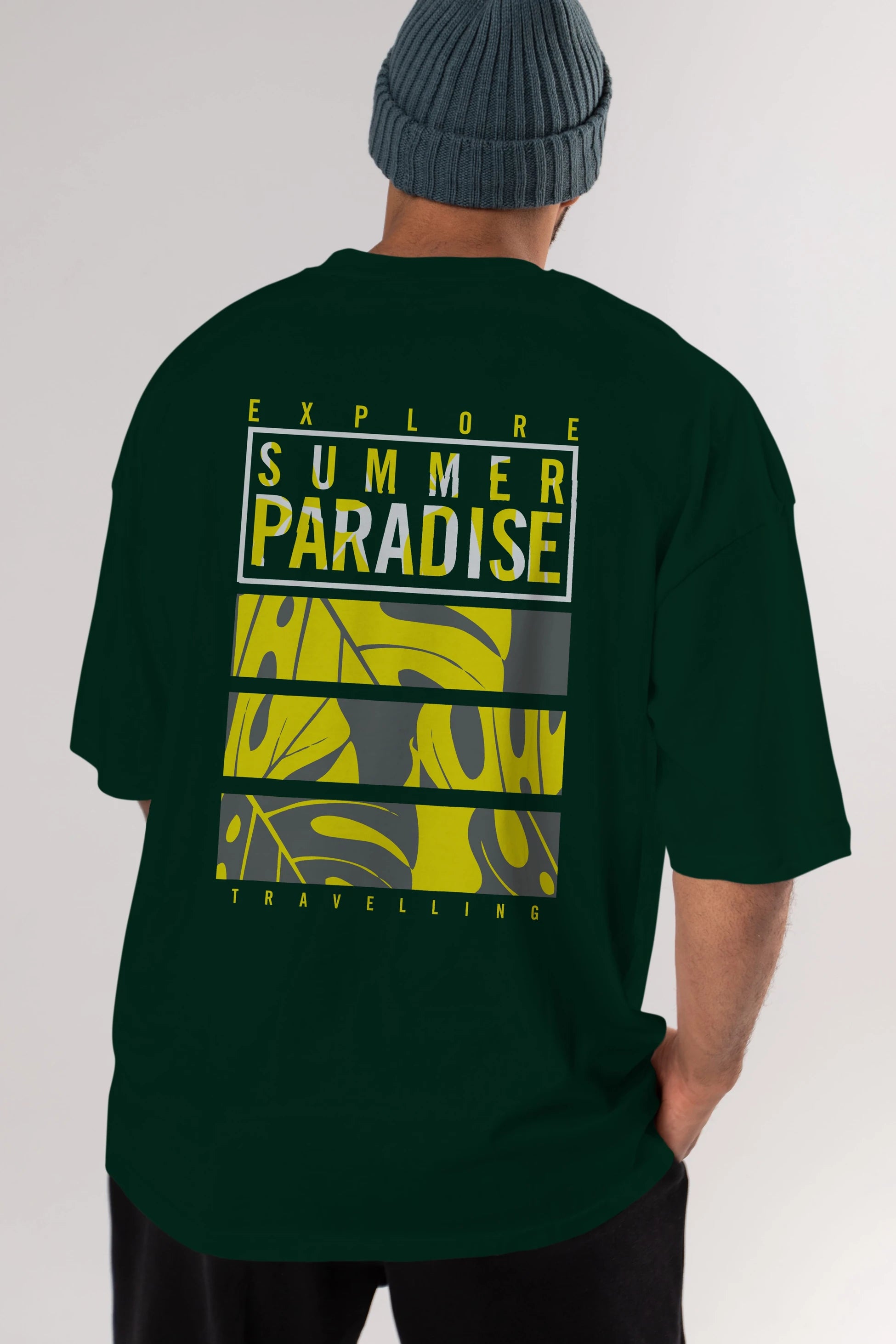 Summer Paradise Arka Baskılı Oversize t-shirt Erkek Kadın Unisex