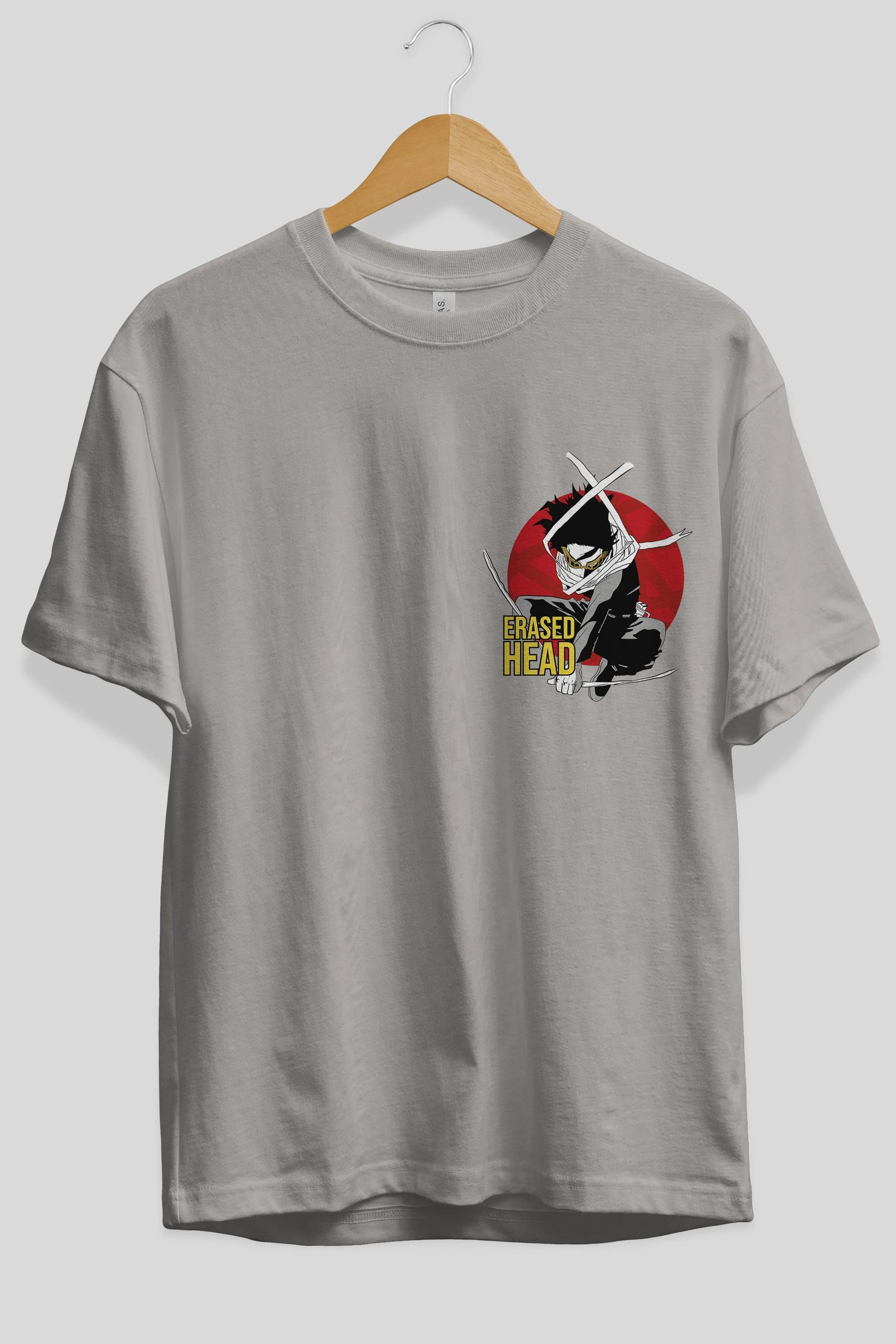 Erased Head Ön Sol Baskılı Oversize t-shirt Erkek Kadın Unisex %100 Pamuk Bisiklet Yaka tişort