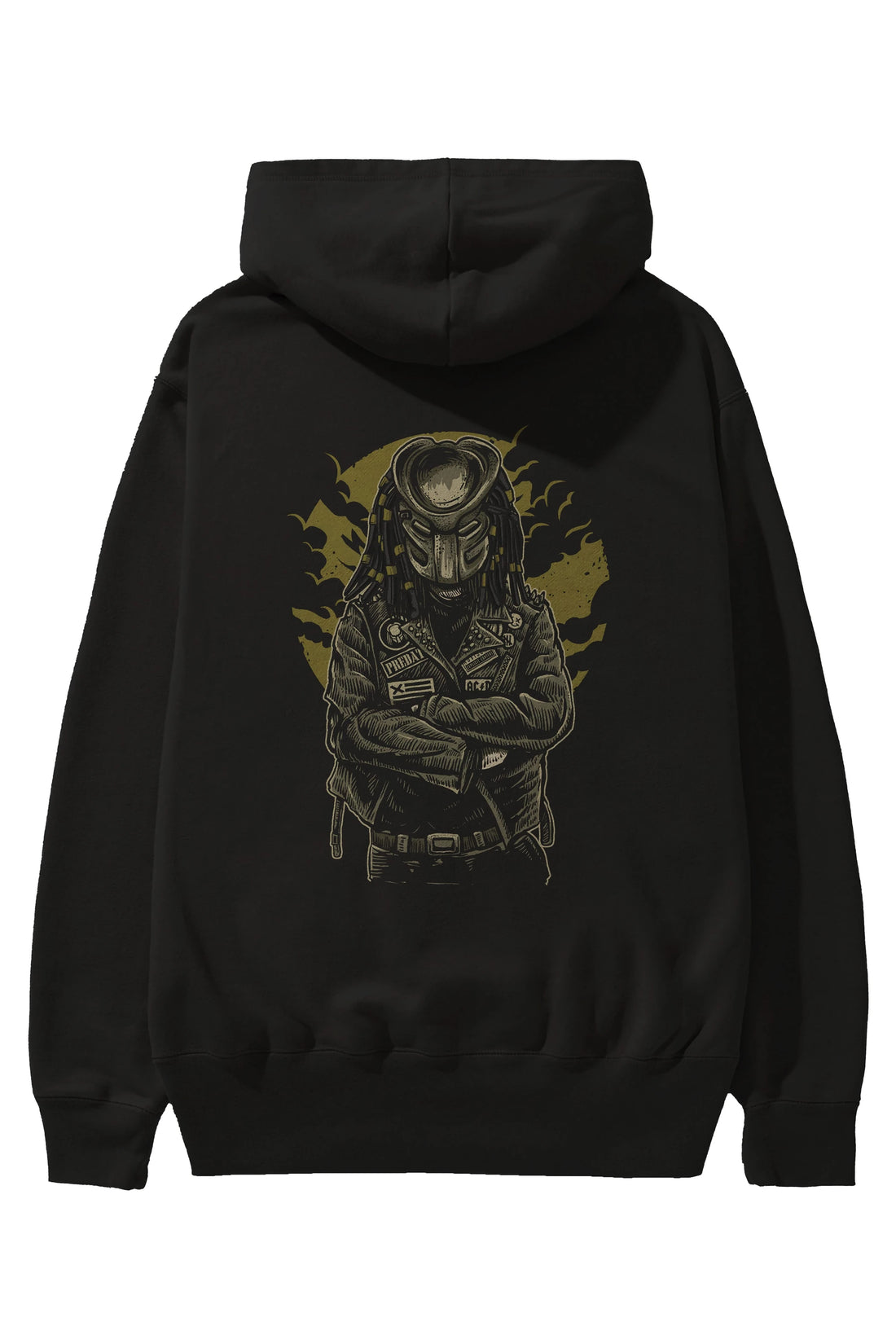 Predator Arka Baskılı Hoodie Oversize Kapüşonlu Sweatshirt Erkek Kadın Unisex